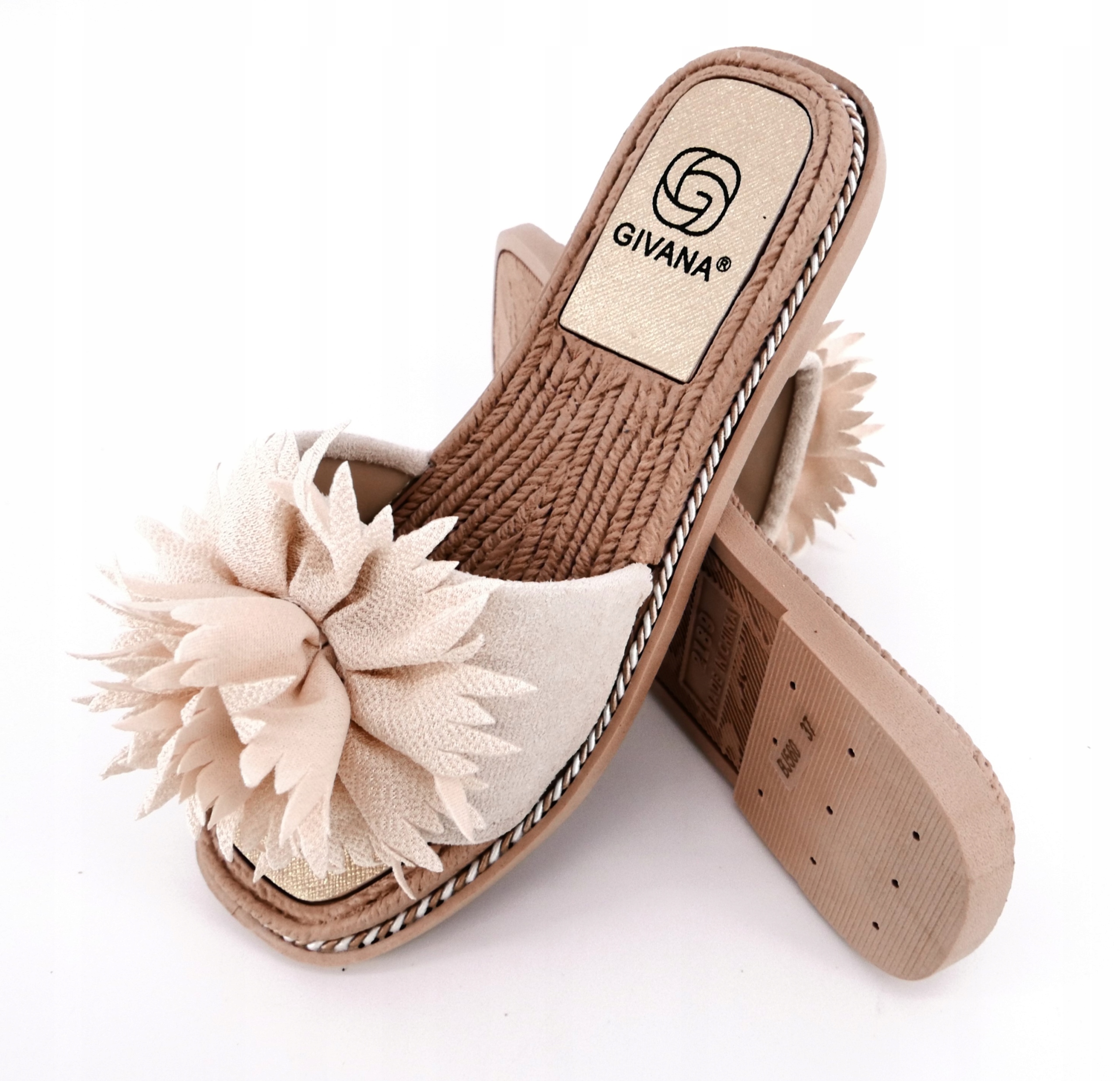 KLAPKI DAMSKIE BEŻOWE EKO ZAMSZ R37 Kod producenta BJ560