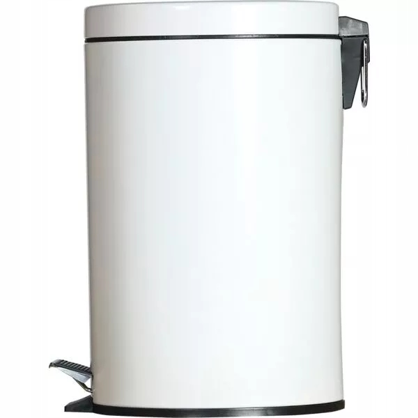 Kovový pedálový odpadkový koš 12 l, bílý