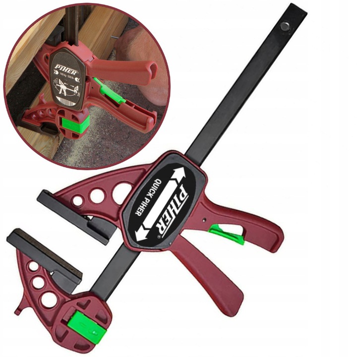 Ścisk Quick Piher P52615 150x80mm ZESTAW 5 szt Rozstaw szczęk 150 mm