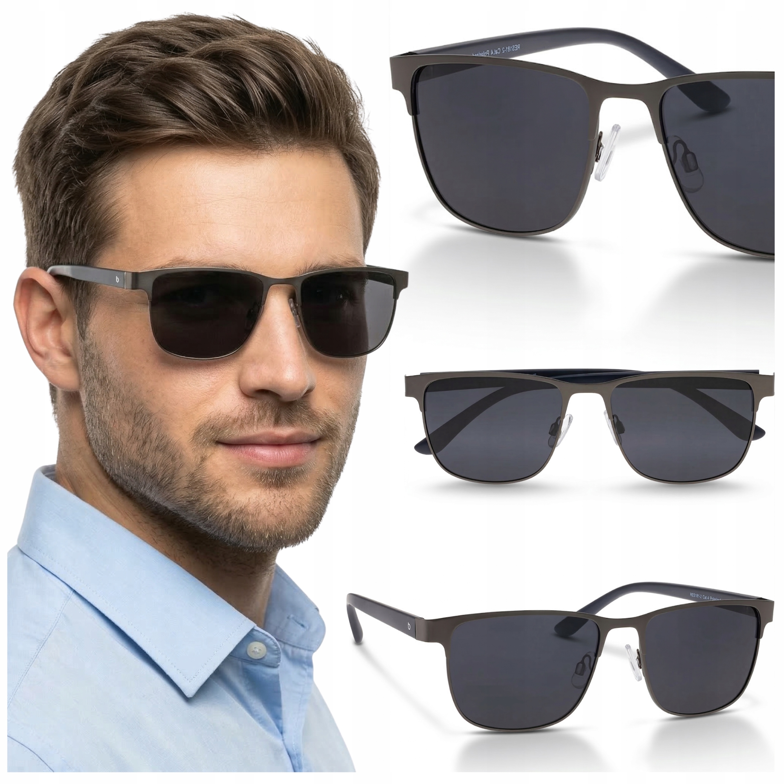 Okulary przeciwsłoneczne ciemne kat. 4 męskie polaryzacyjne Brilo