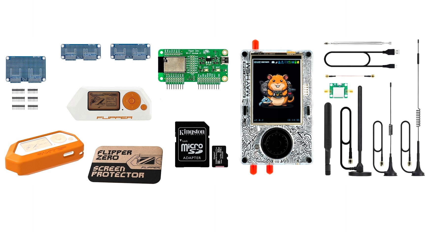 Flipper Zero HackRF One PortaPack H4M Mayhem zestaw dla pentesterów