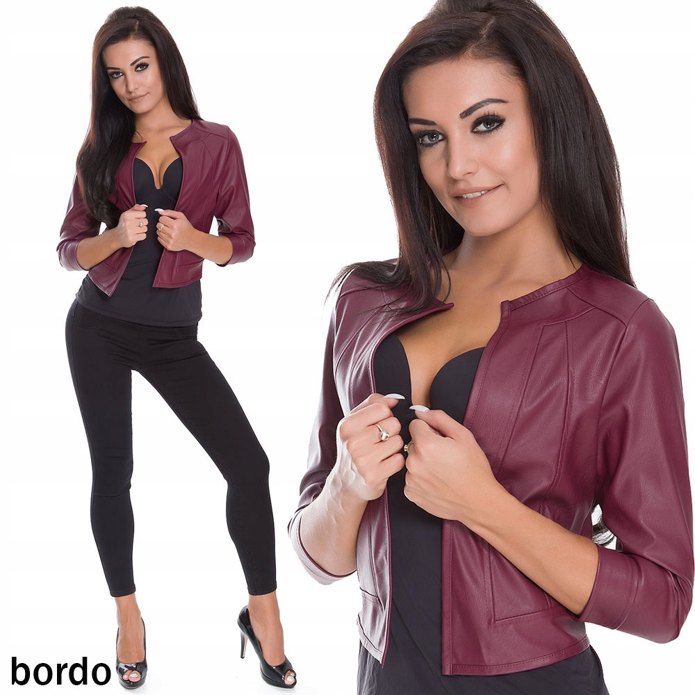 543__roz._5XL_ RAMONESKA NARZUTKA ŻAKIET EKO SKÓRA Rozmiar 50