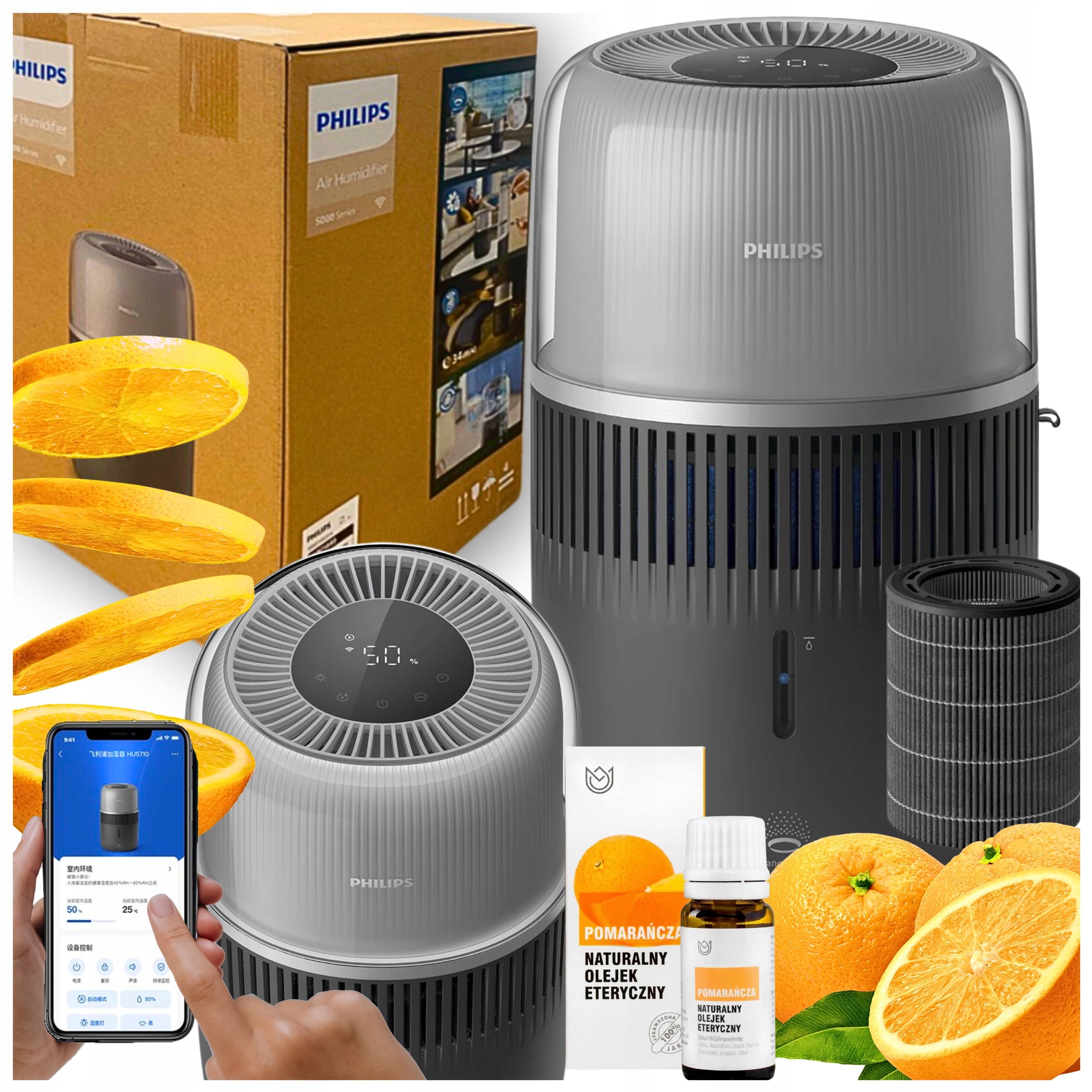 Philips Zvlhčovač vzduchu HU5710/03 Aromaterapie 4,5 l 56 m +dárek Olej