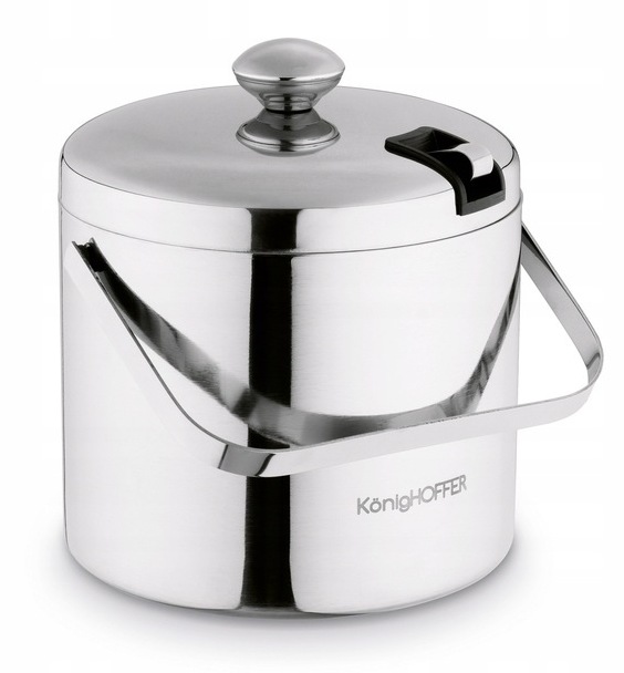 WIADERKO do Lodu 3 L. Szczypce Pojemnik na LÓD Podwójne ścianki Stal Połysk Kod producenta 5903313450263