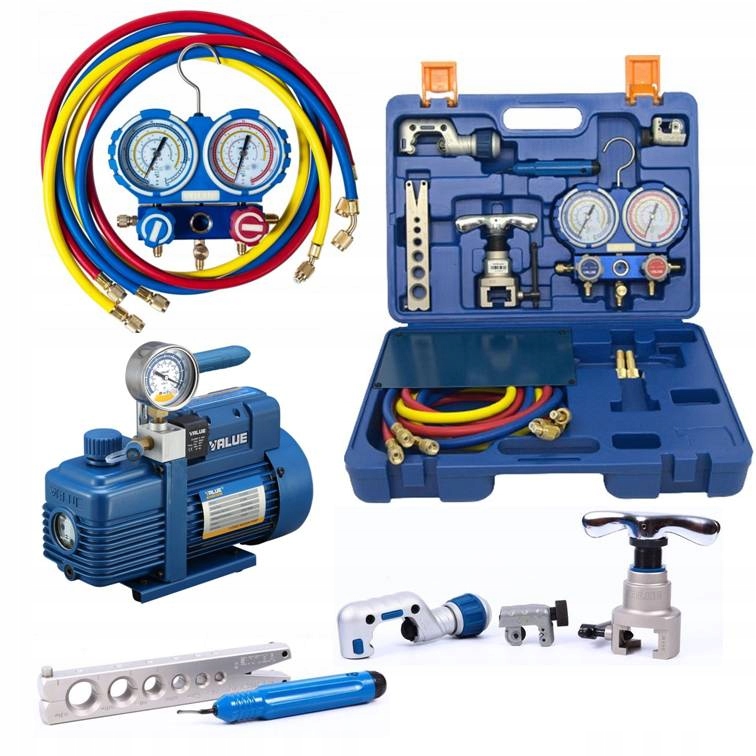 Sada Montážnych Nástrojov Pre Klimatizáciu V Kufríku Vákuová Pumpa