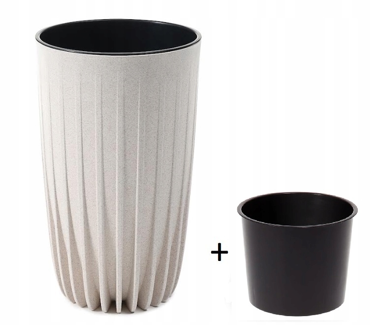

Doniczka Mira wysoka eco wood 25 cm Biały