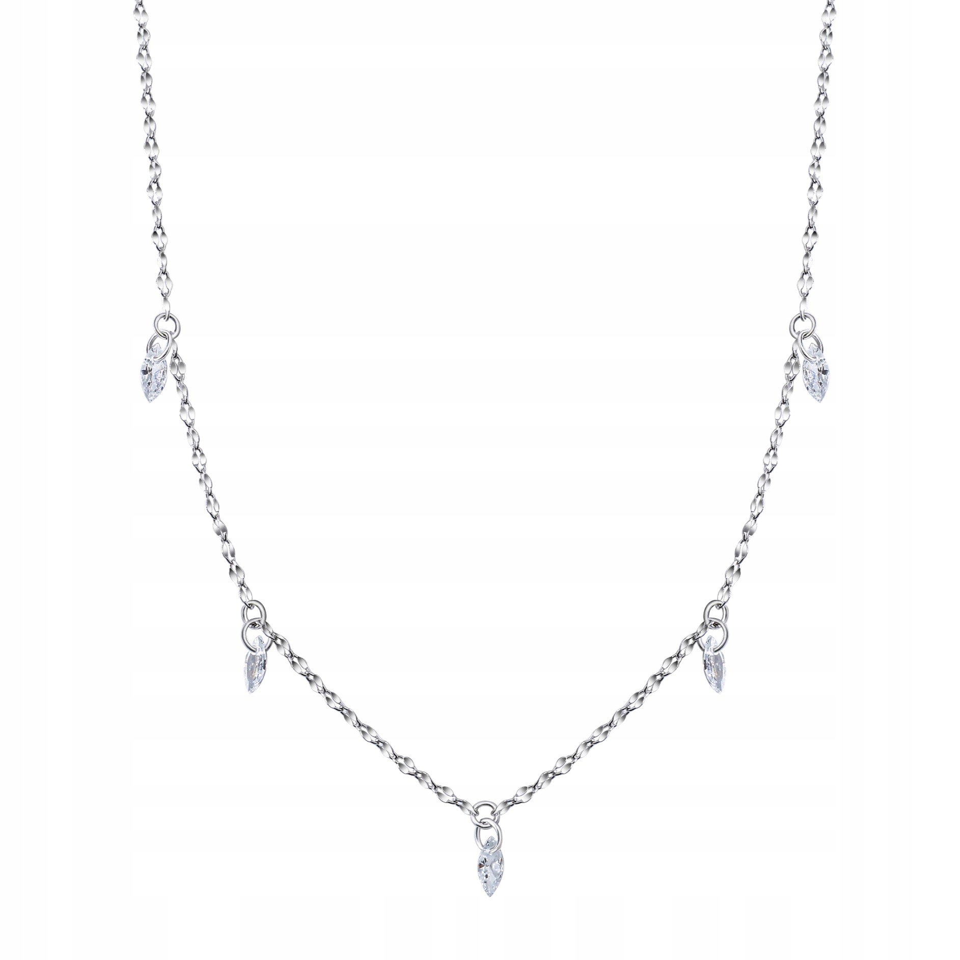 Náhrdelník řetízek křišťály celebrity stříbro o ryzosti 925
