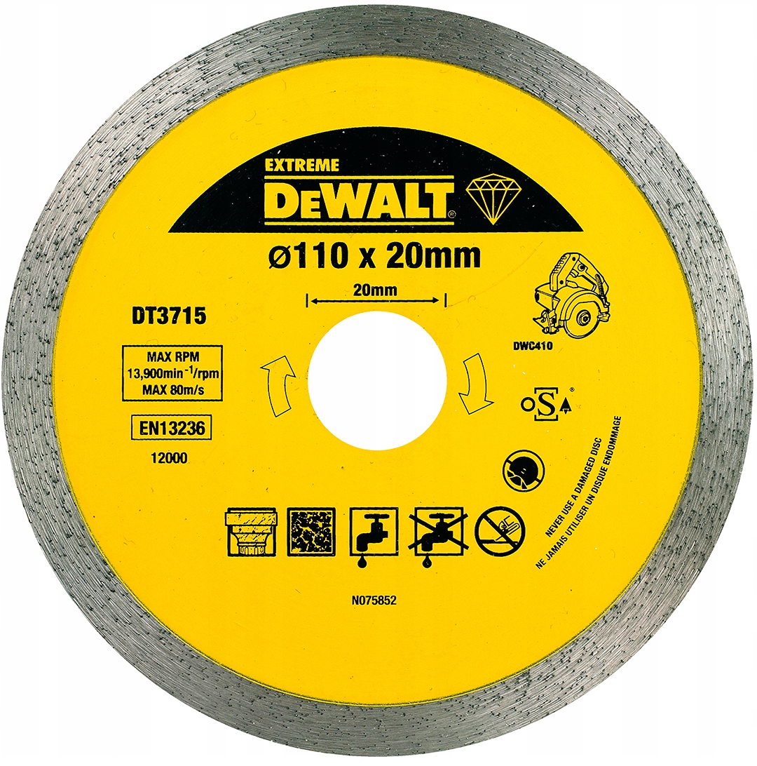 Diamantový kotouč plný 110 Extreme DeWalt DT3715