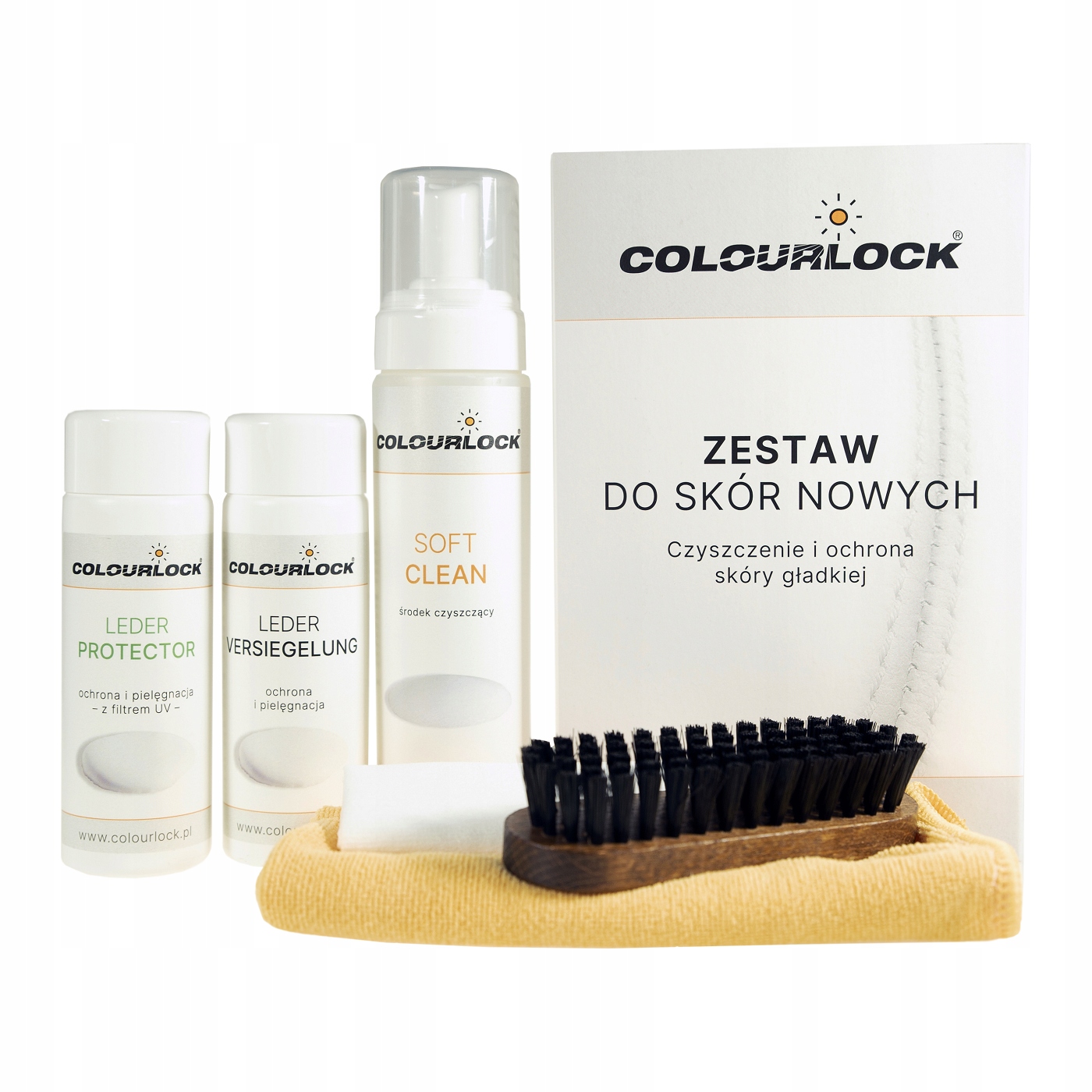 

Colourlock zestaw Soft do czyszczenia skóry z mlec