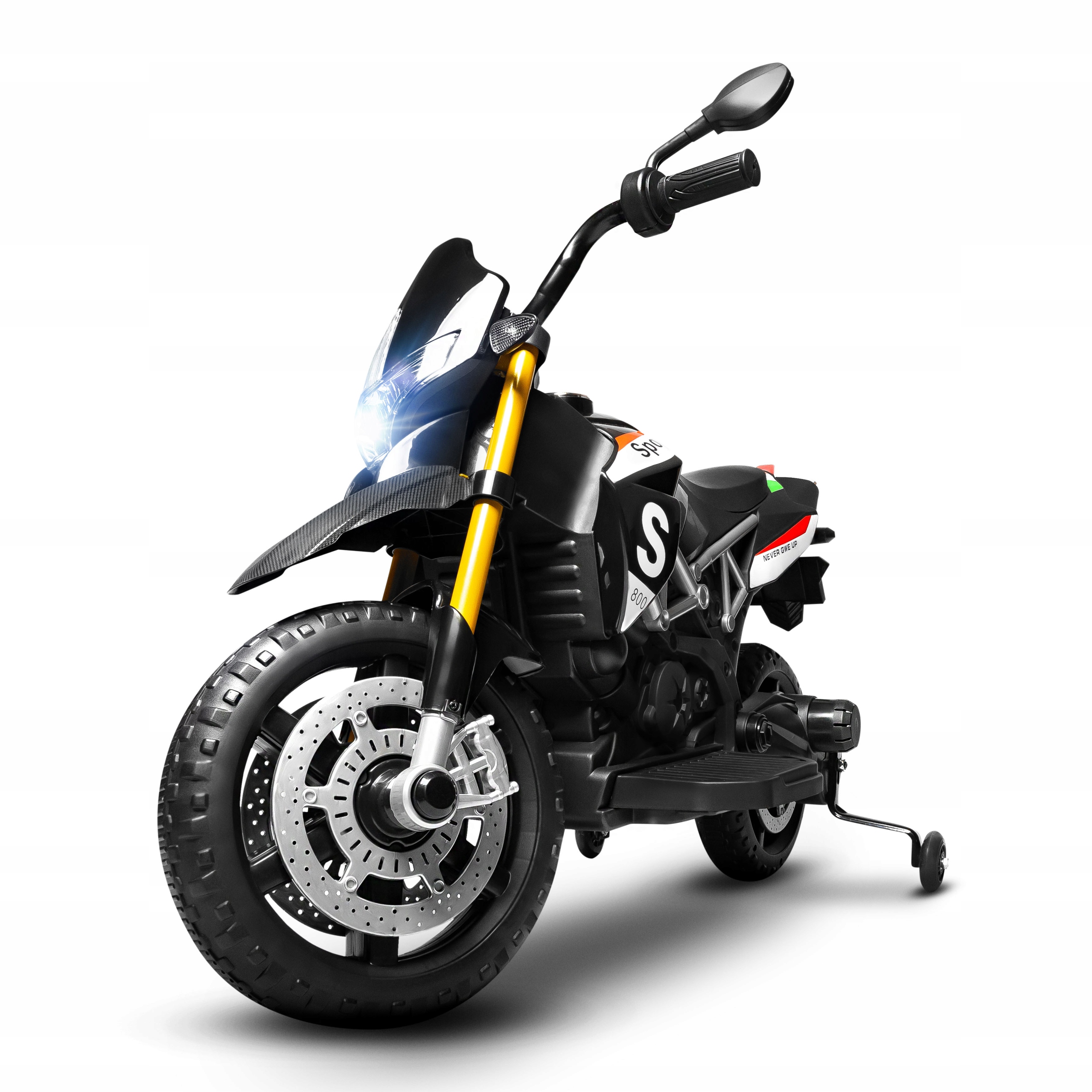 Stabilny motor na akumulator Skóra LEDy Odczepiane Kółka Boczne Amortyzator