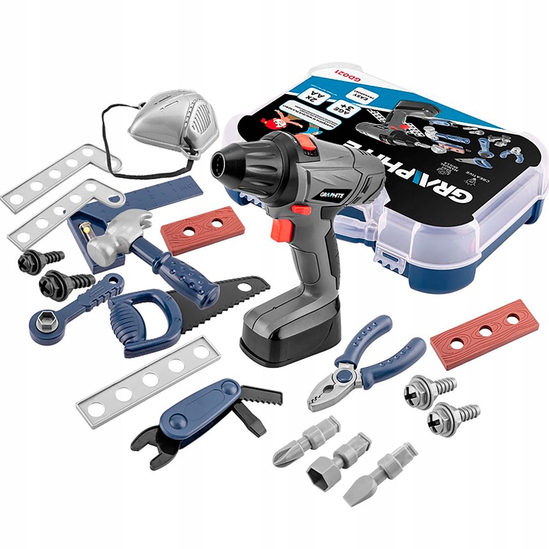 ZESTAW MAJSTERKOWICZA WALIZKA SKRZYNKA DLA DZIECI NARZĘDZIA WKRĘTARKA LUX Kod producenta GD021