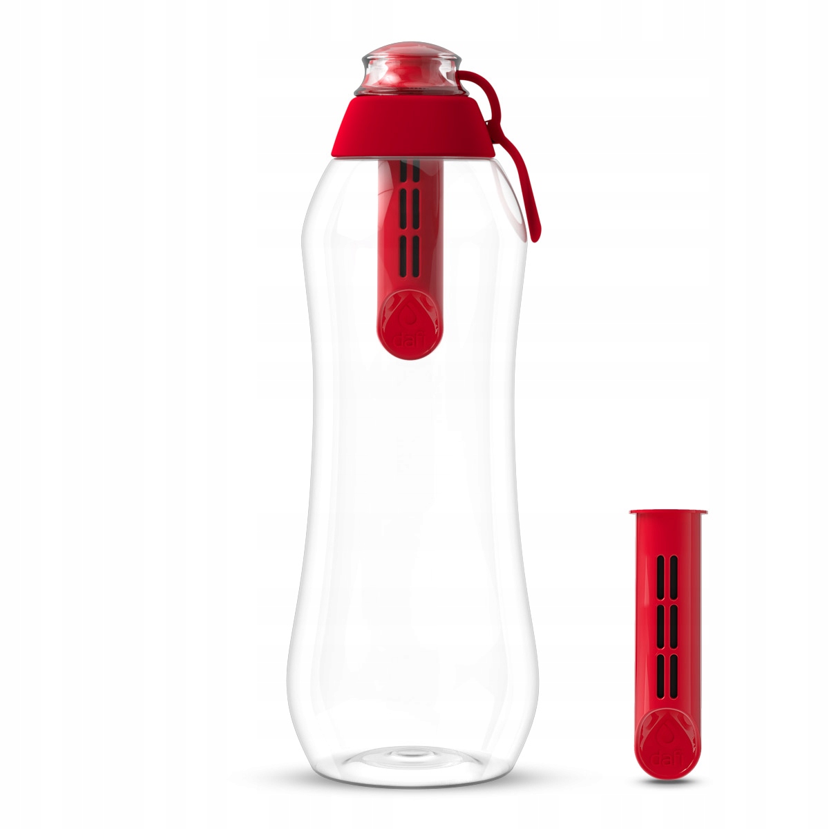 Butelka Dafi SOFT 0,7l makowa czerwona + 2 filtry węglowe