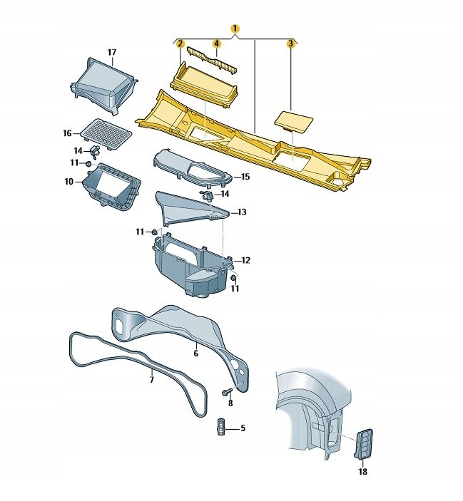 PODSZYBIE RYNNA NAKŁADKA AUDI Q7 ORYGINAŁ OD ASO