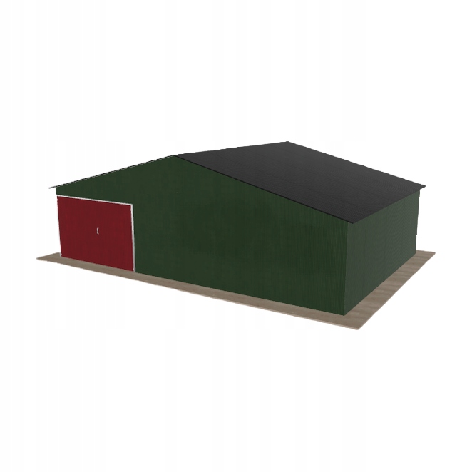 Plechová garáž 9x6 m jednopolohová, dvoupolohová, zelená