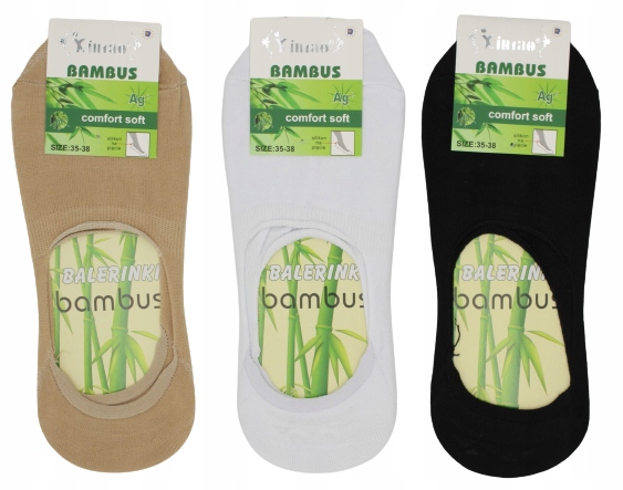 

3X Skarpetki Stopki Balerinki Bambus Sylikon 39-41