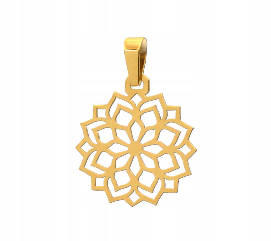 

Złoty wisiorek ażurowy kwiatek - zawieszka pr.585