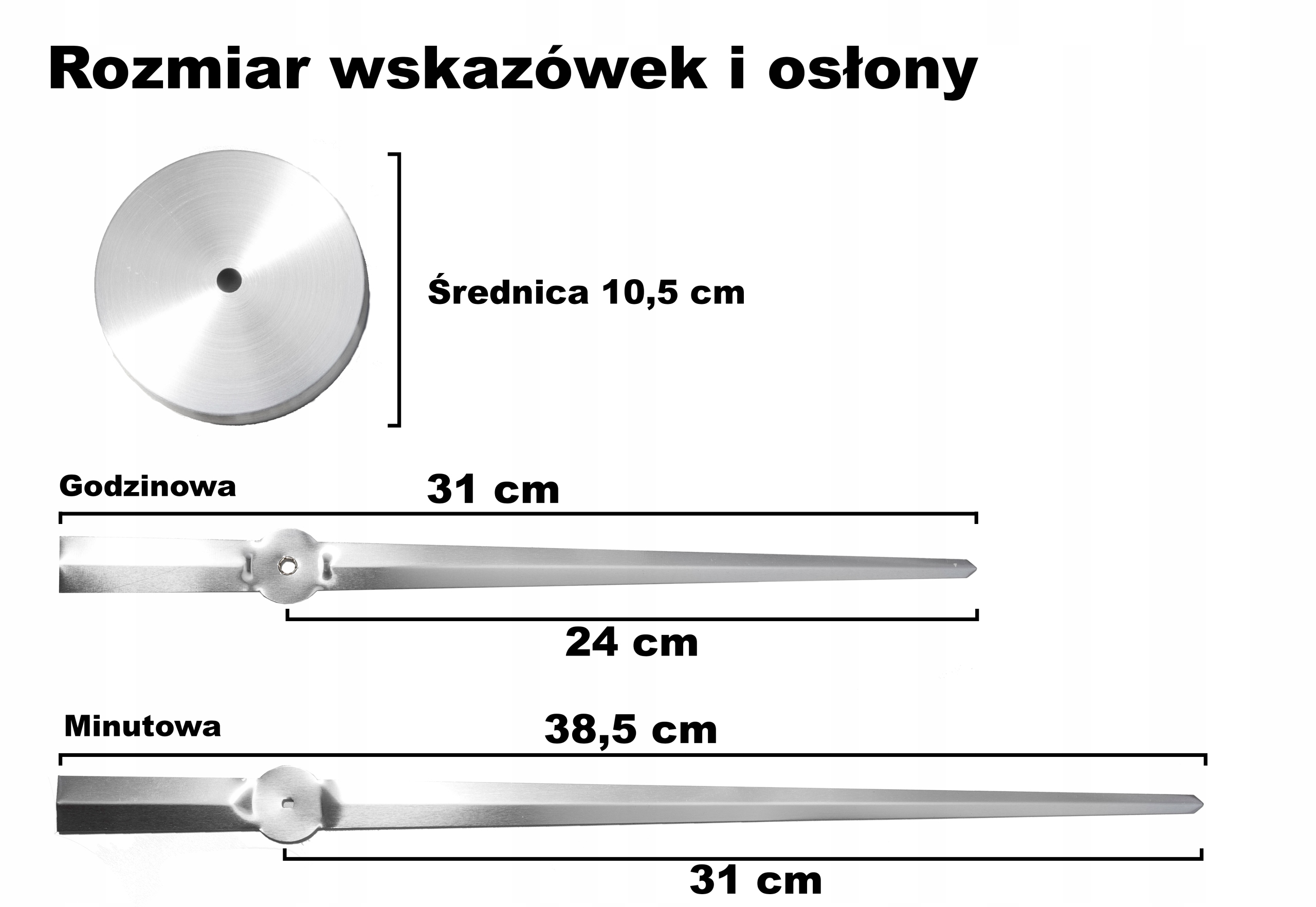 Mechanizm zegara DŁUGIE WSKAZÓWKI 38,5 cm SREBRNY Kod producenta Edekoracje