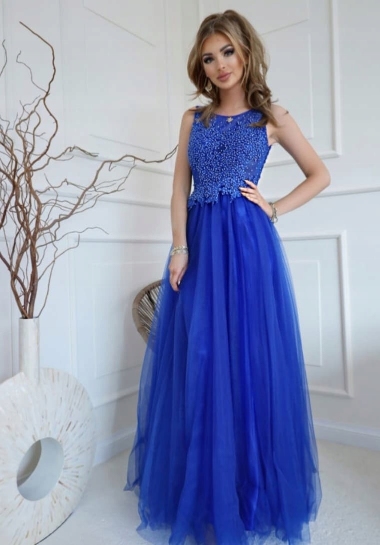 Modré svatební šaty Model „vivien“ velikost 42