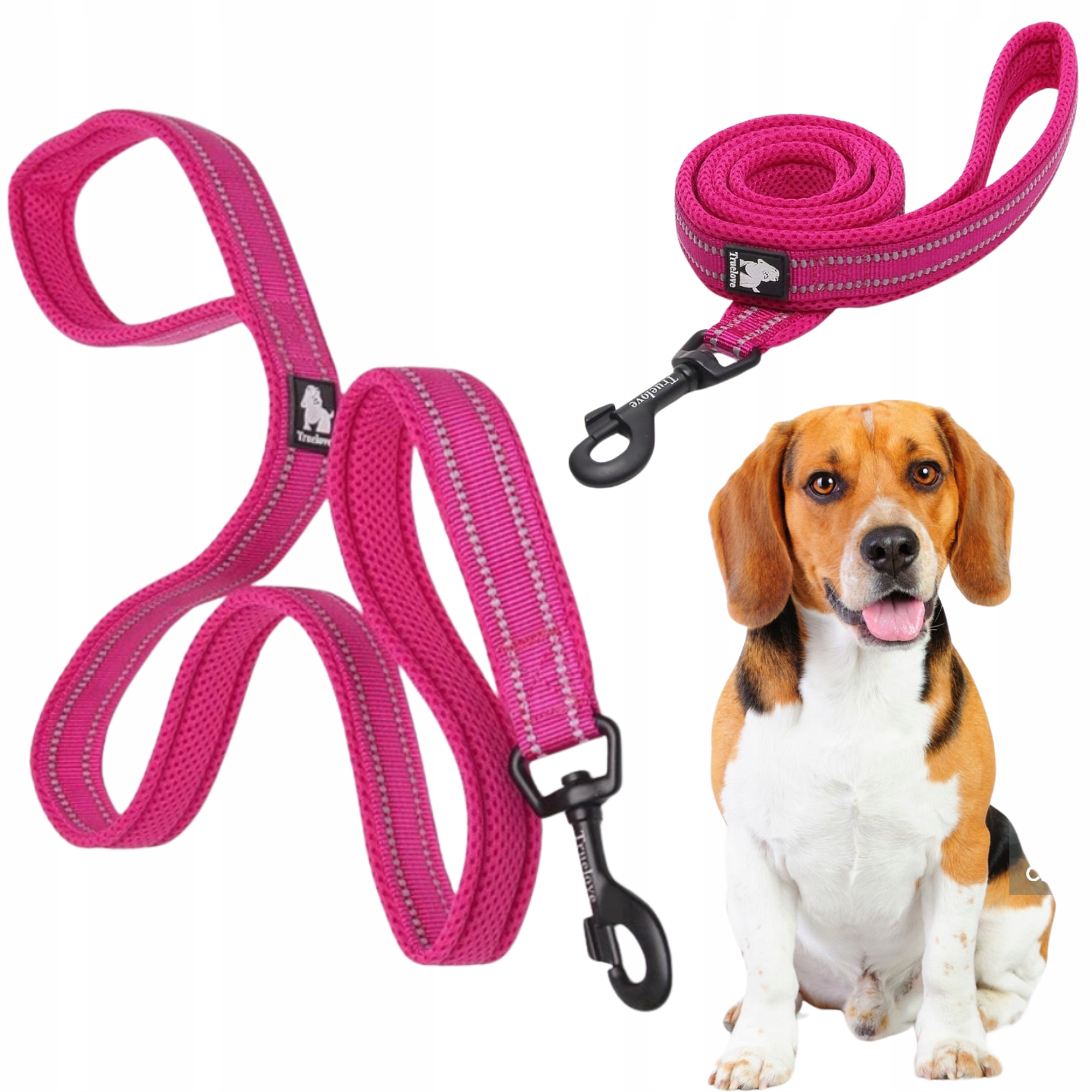 Levně Vodítko Pro Psa Reflexní Silná Truelove Active Růžová 200 CM Velikost M