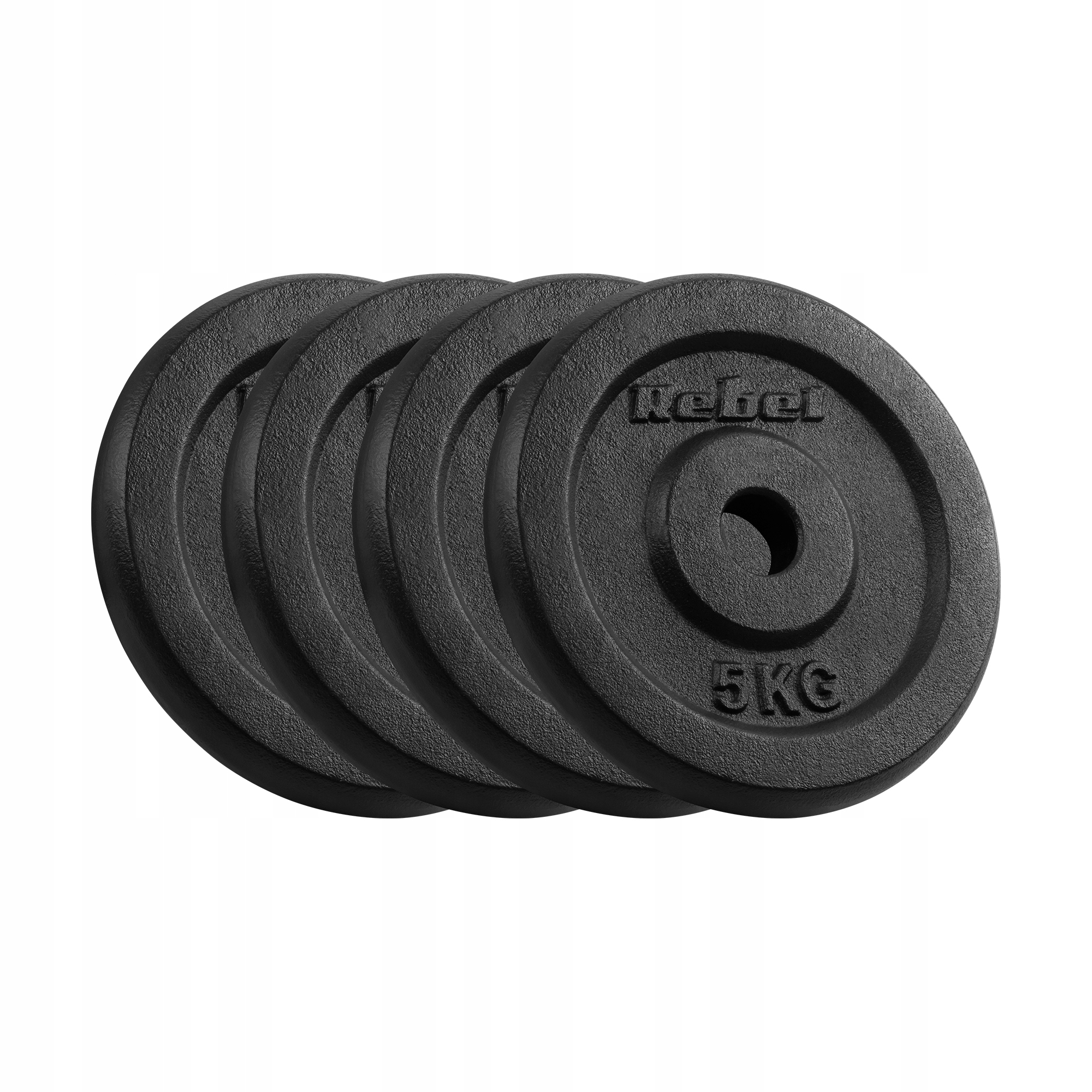 Závaží z litiny, sada 4x5 kg, 20 kg, otvor 31 mm, klasický talíř Rebel