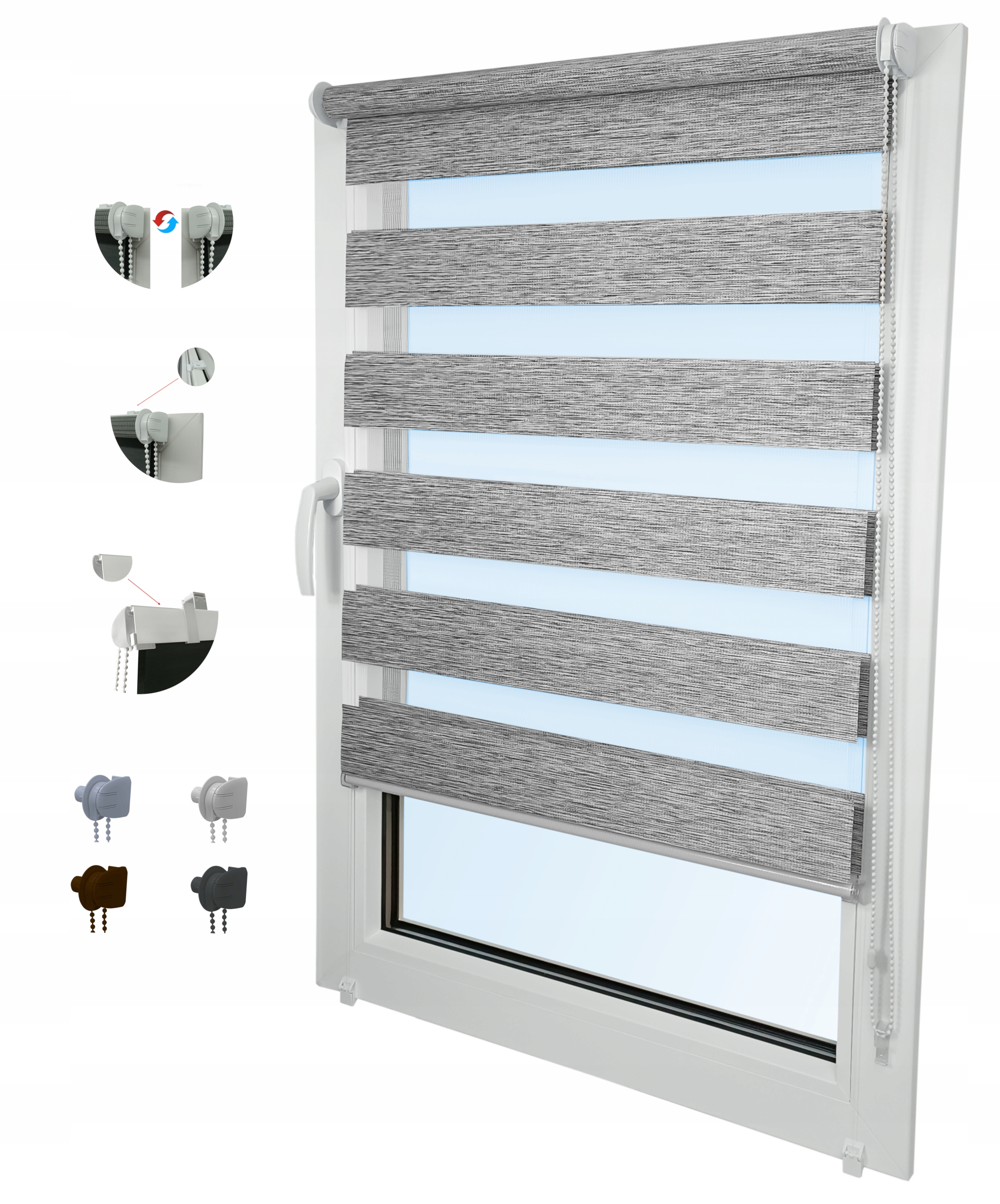 Roleta Deň A Noc Na Rozmer 121 x 220 cm Veľký Výber Tkanín Farby Premium