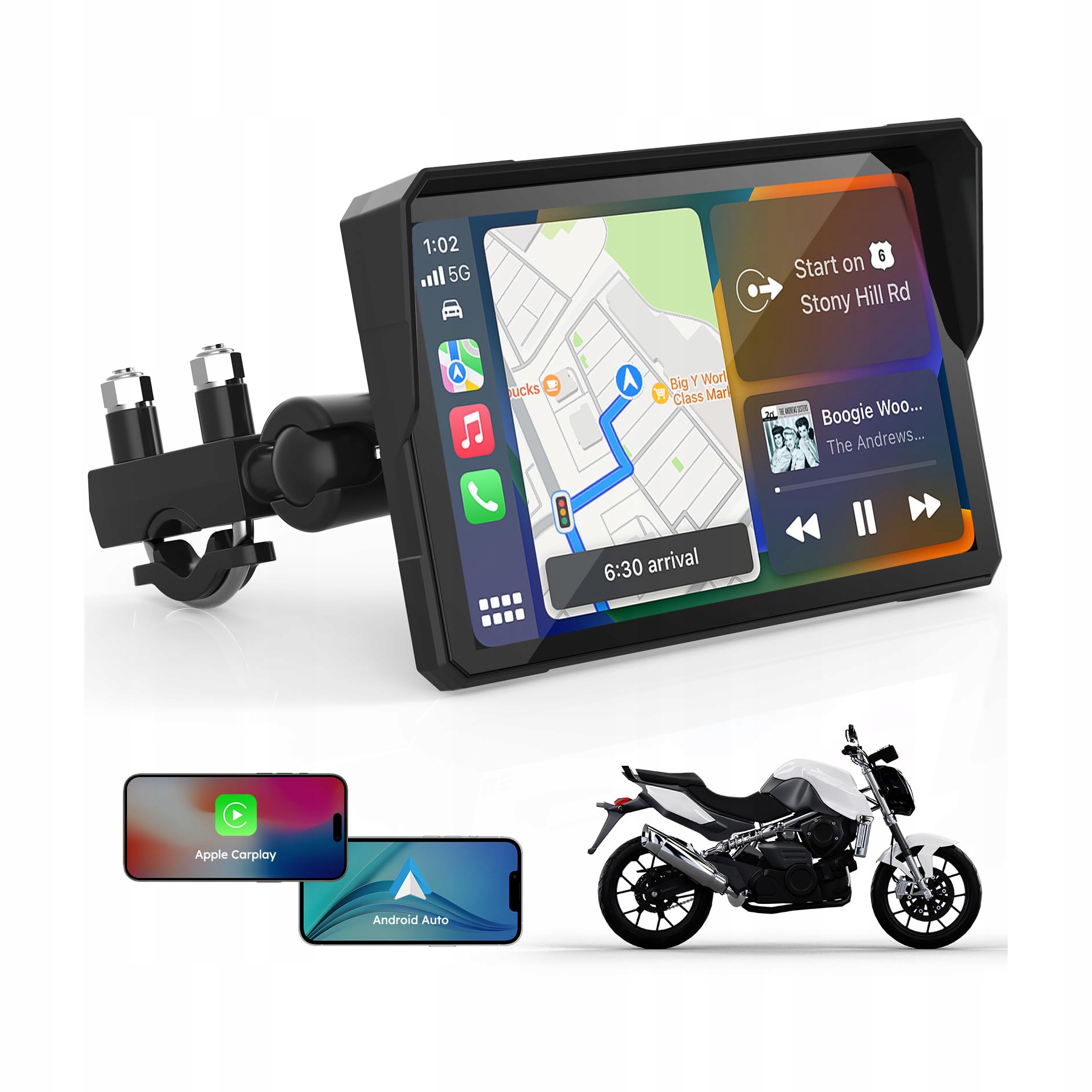 Tablet Multimediální motocyklová stanice Xenso X7 CarPlay Android Auto