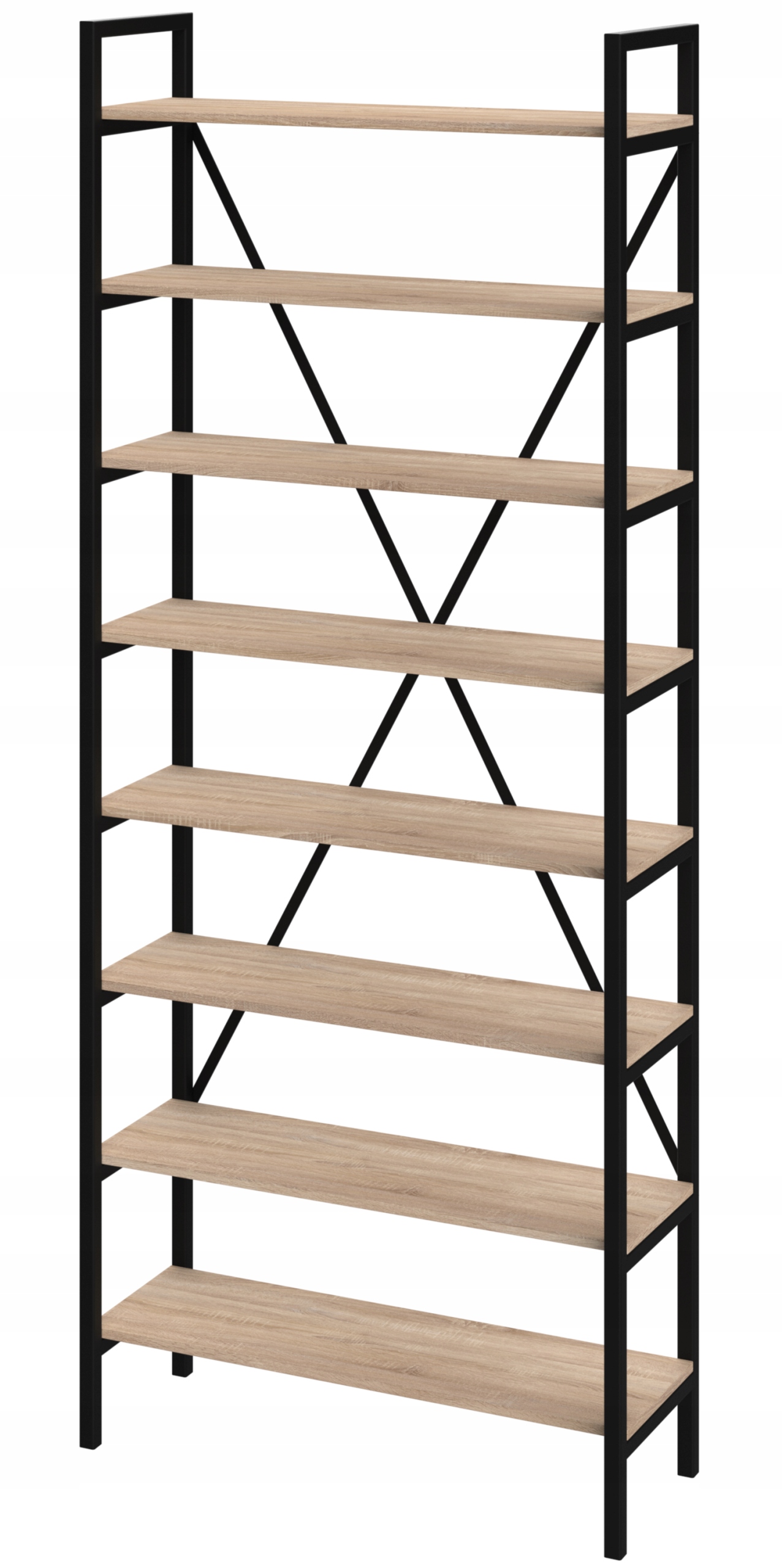 Regál Loft Medium-LAM 245x80x30 D8 na knihy (mnoho barev desky)