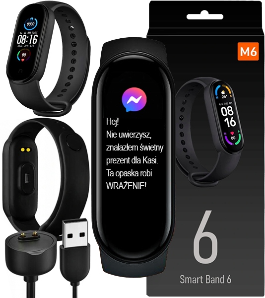 

Smartwatch Smartband Opaska Sportowa Zegarek M6