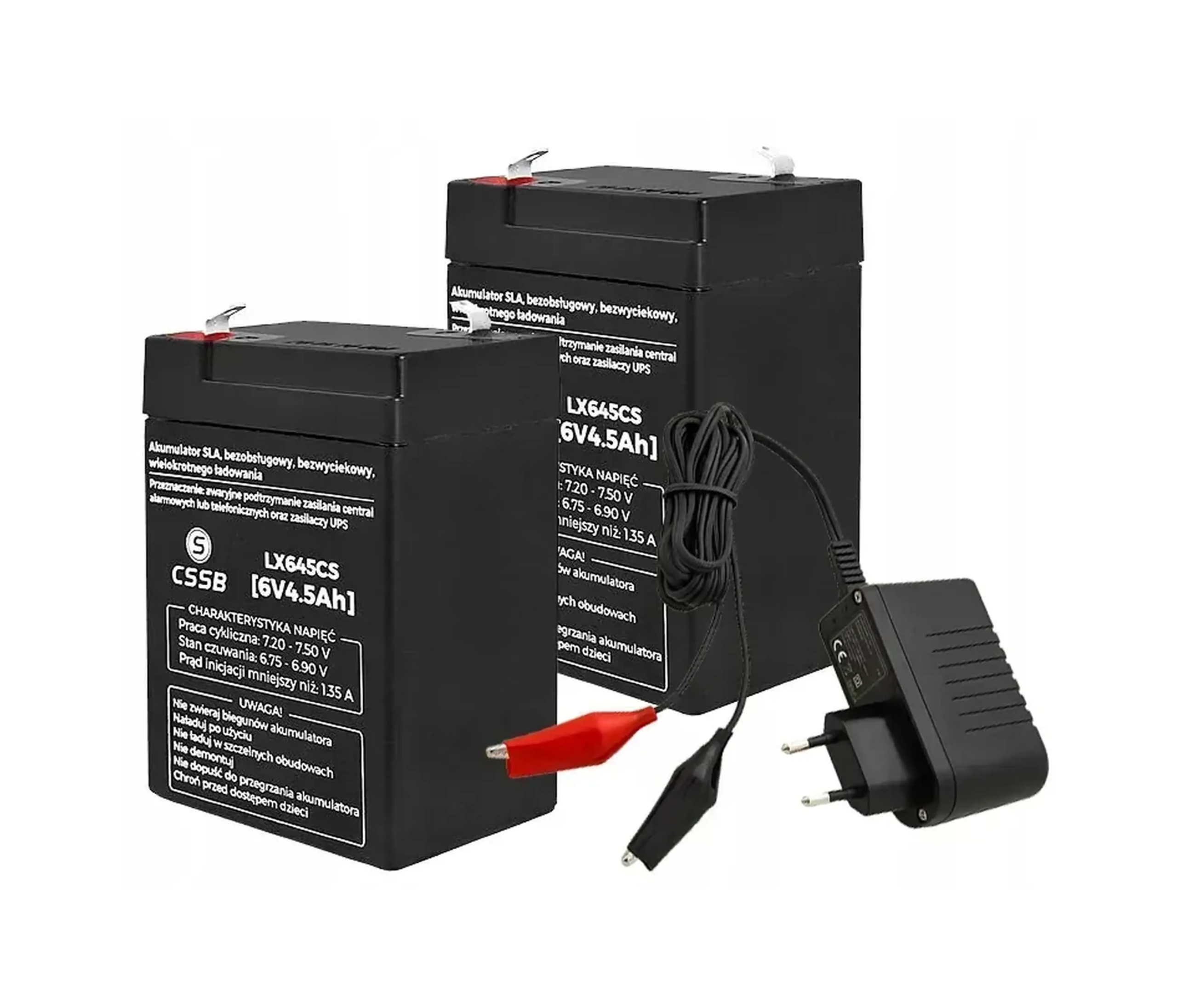 2x Akumulator Żelowy 6V 4.5Ah Do Samochodzika Autka Ups Wagi Ładowarka