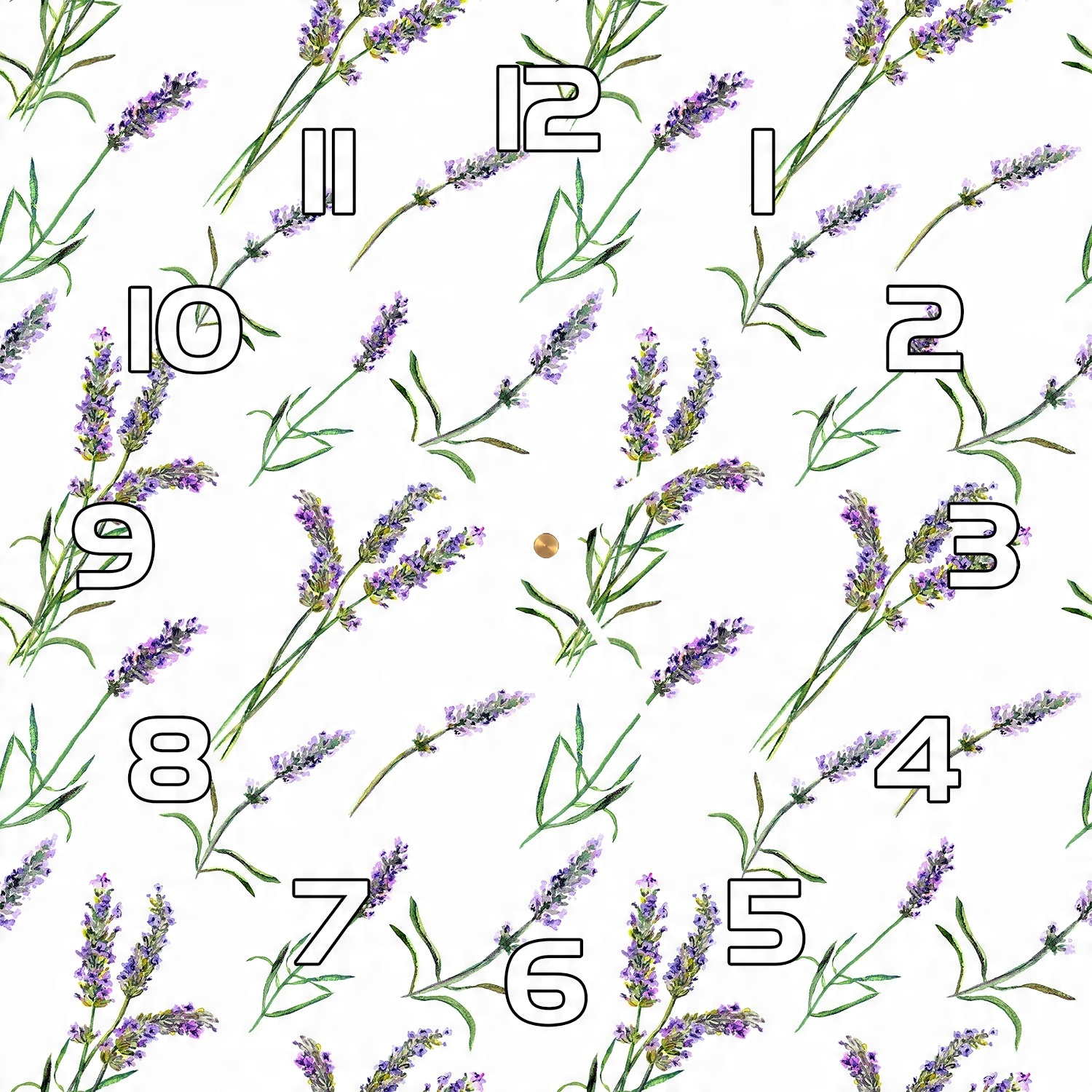 

Cichy zegar szklany na ścianę Kwiaty lawendy 30x30
