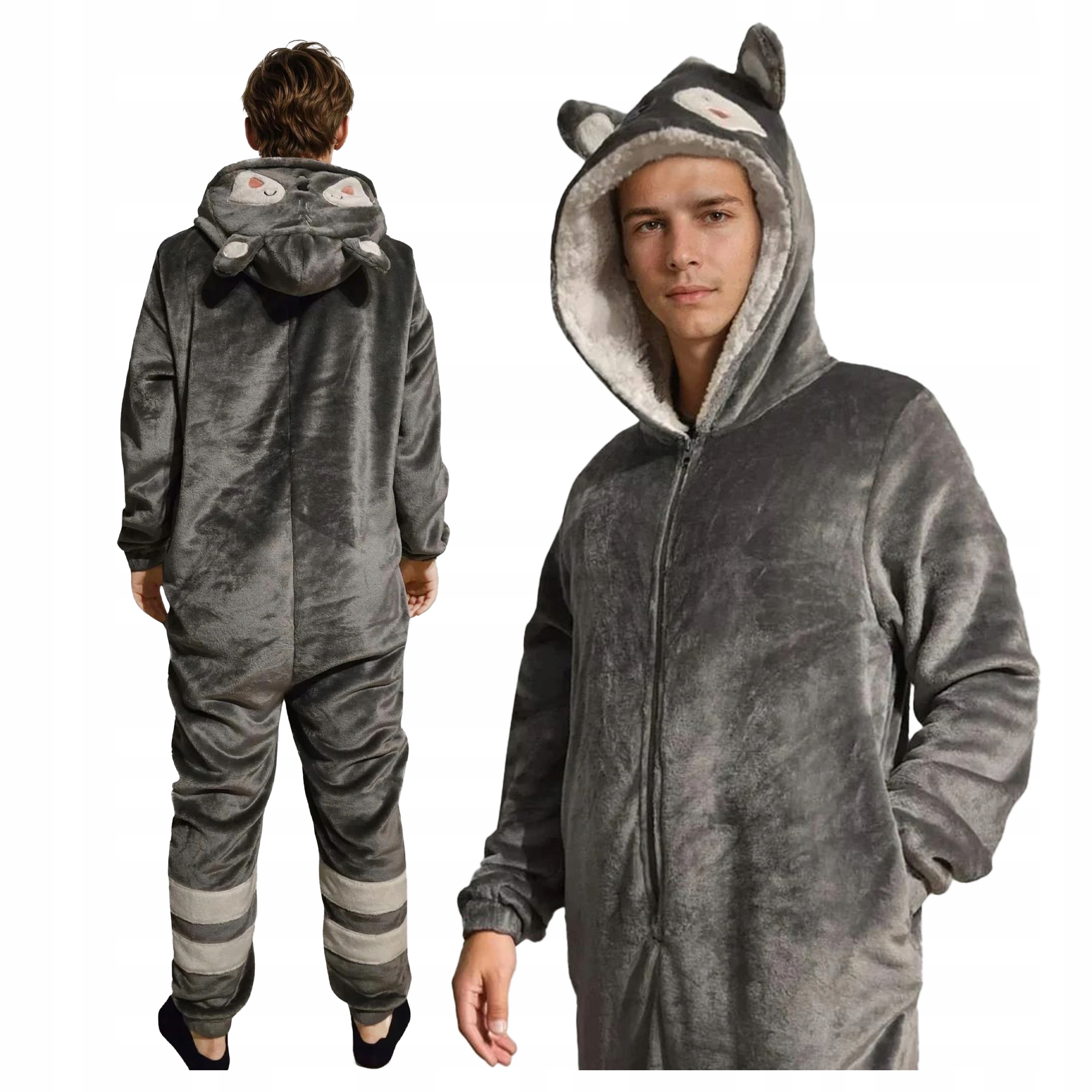 Pánská kombinéza s kapucí s potiskem na zip a stahovacími šňůrkami Borsuk Grafit M