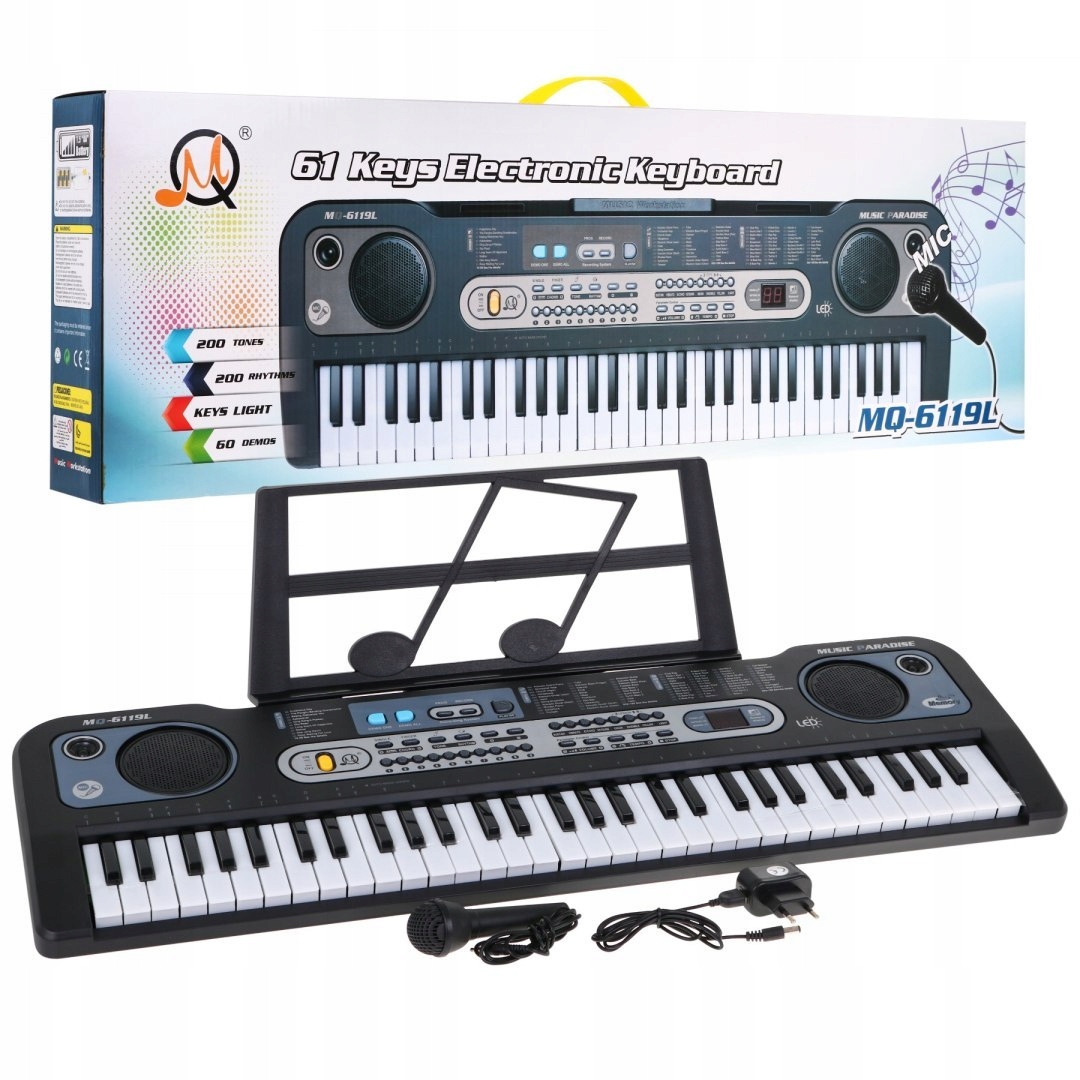 

Keyboard Organki Podświetlane Klawisze Mikrofon