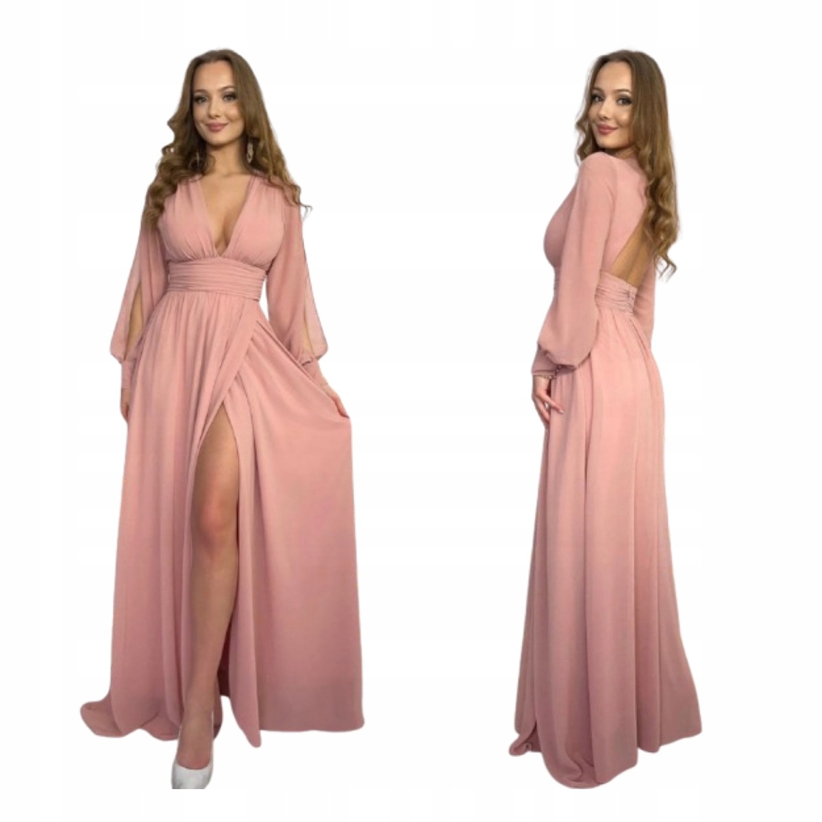 Šaty Maxi S Rozparkem A Rukávkem Gloria Vřesová 36