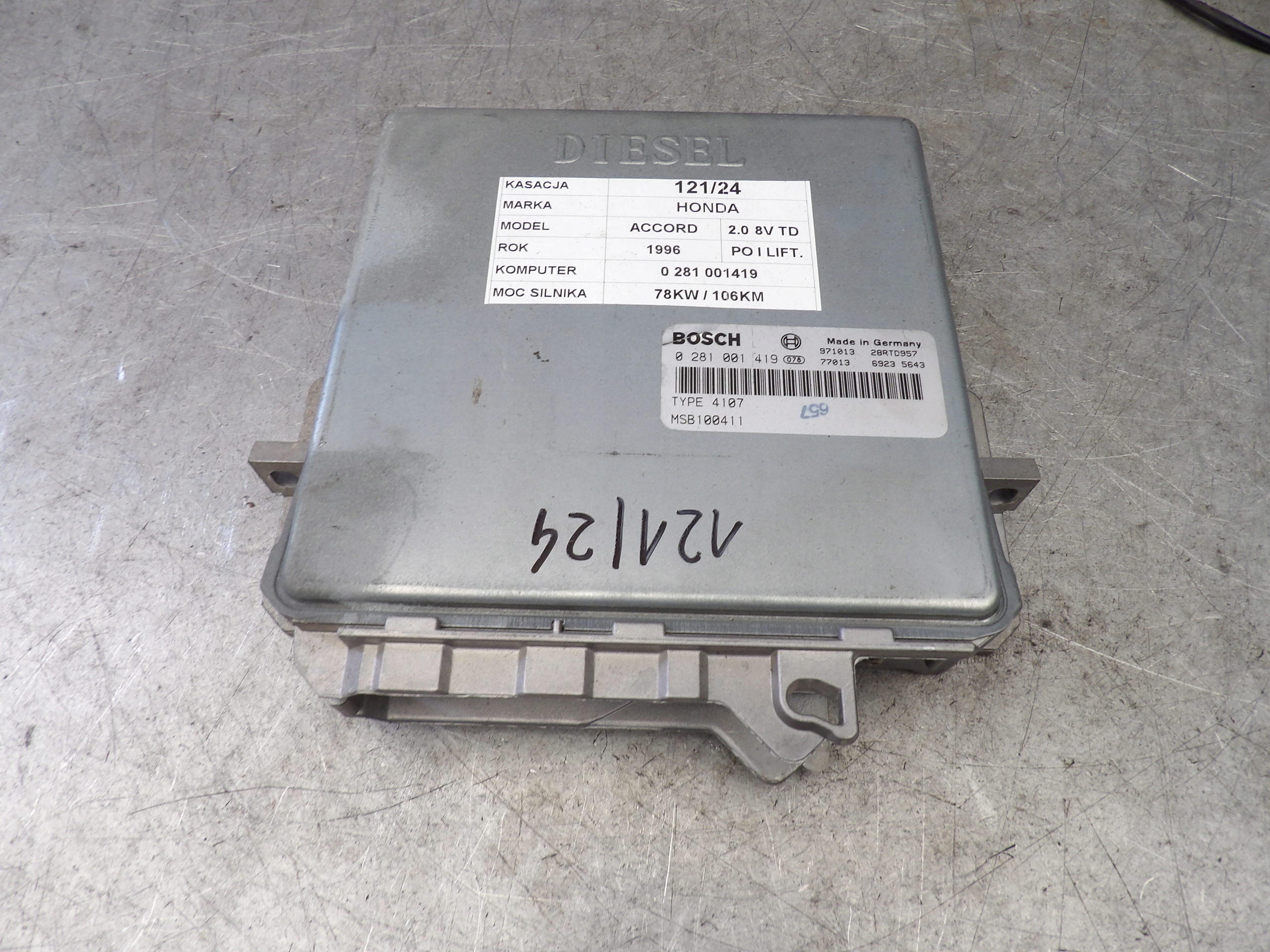 Honda Accord V computer, control unit 0281001419 MSB100411