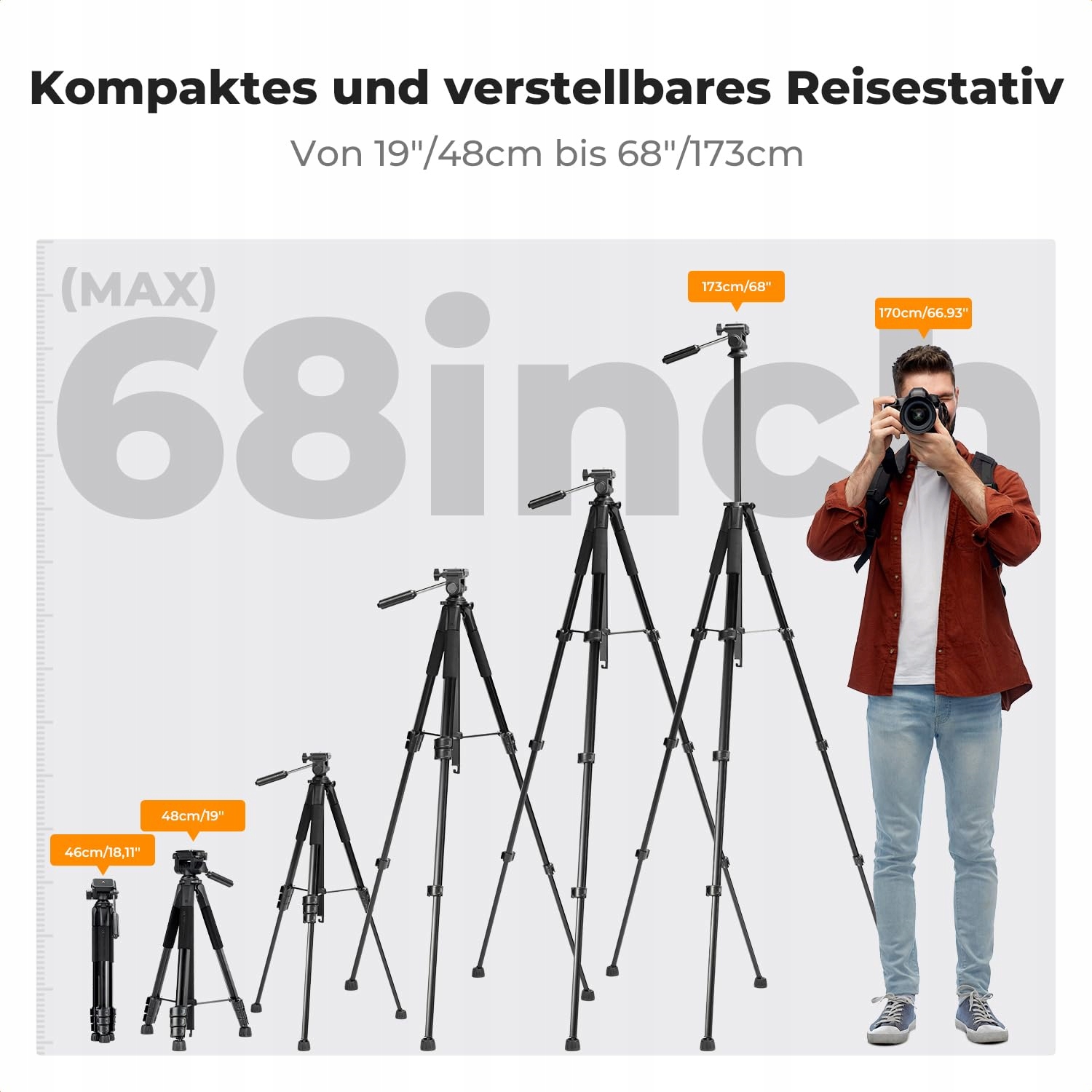 K&F CONCEPT Lekki Statyw 172cm Do Aparatów i Smartfonów Z Torbą — miniatura 4