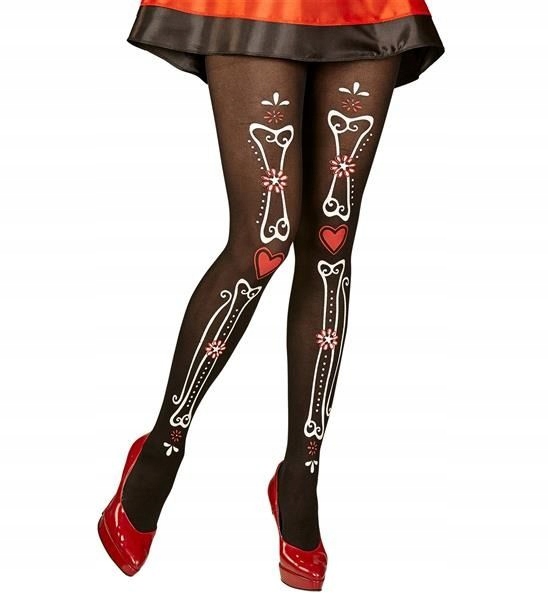 

Rajstopy Kości Czarne Los Muertos Halloween M