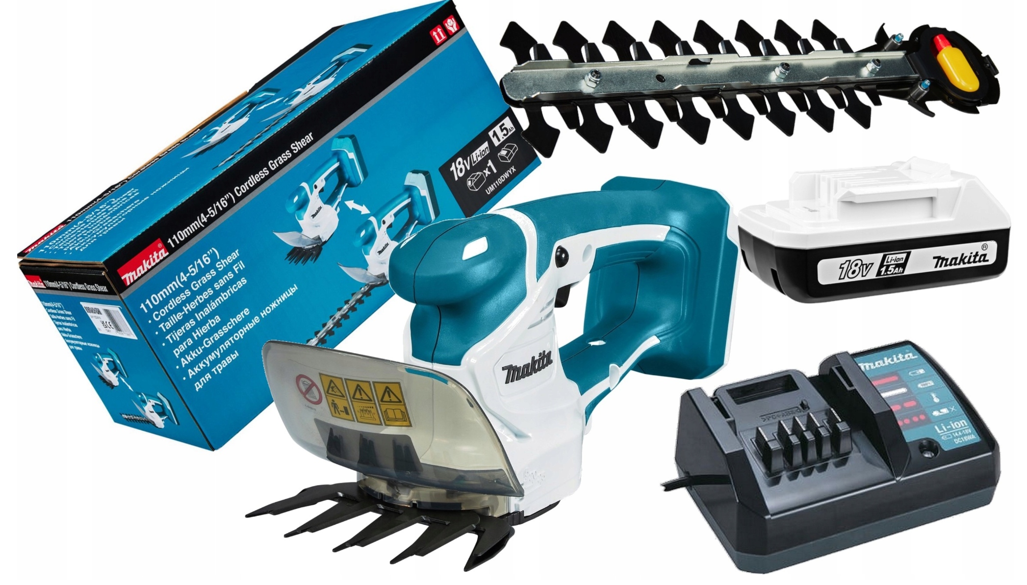 Nożyce ogrodowe do żywopłotu 26cm Makita UM110DWYX 18V G 1x 2ah