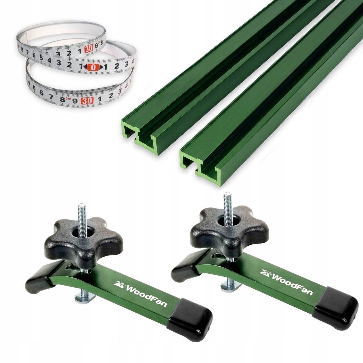 2x T-track profil 91 cm 2x přítlak a Diy páska pro vedení pracovních desek