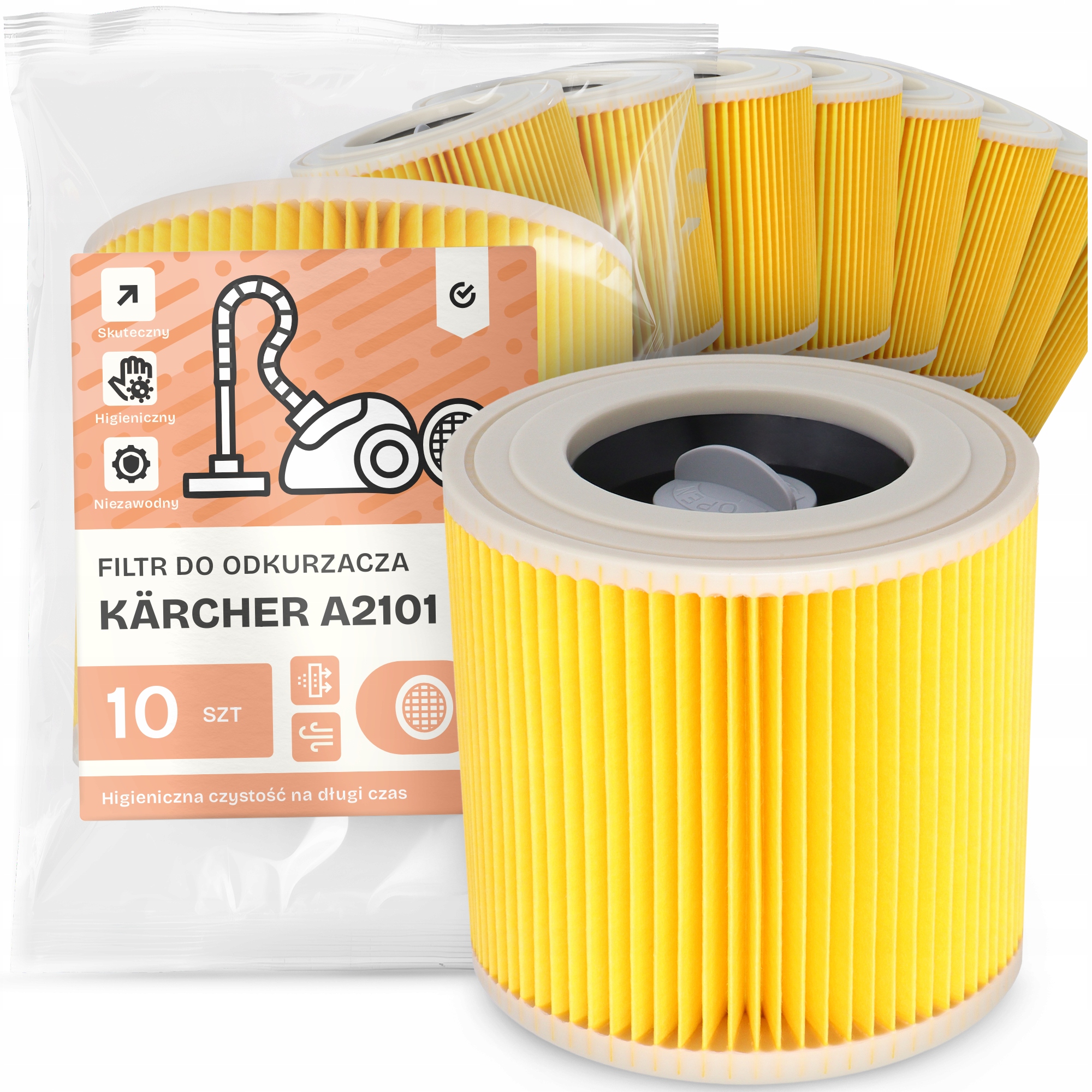 10 x Filtr Pro Vysavač Kärcher A2101 Vzduch Výkonný Náhradník Em-w