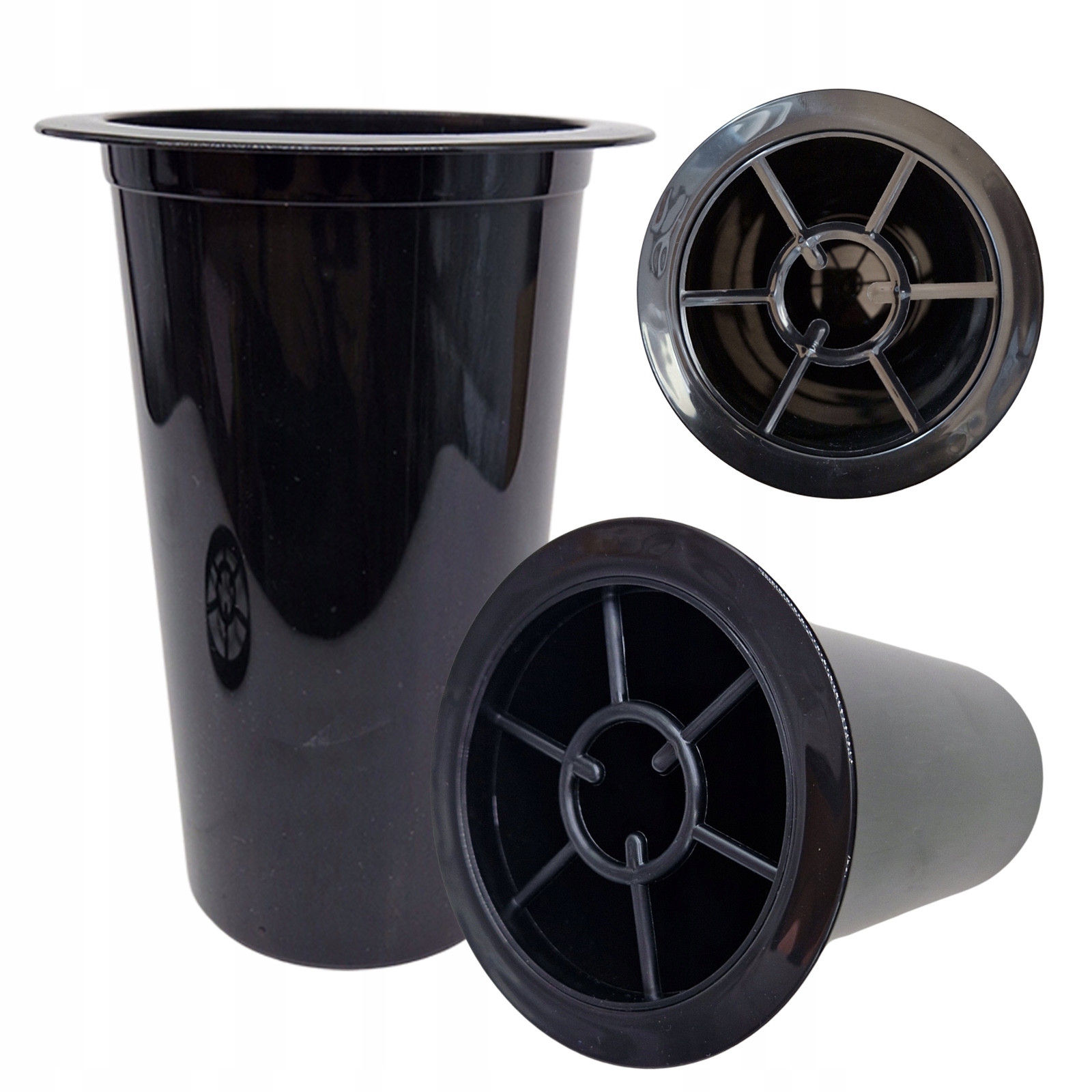 WKŁAD DO WAZONU DONICZKI z KRATKĄ CZARNY STROIK GRÓB 17cm