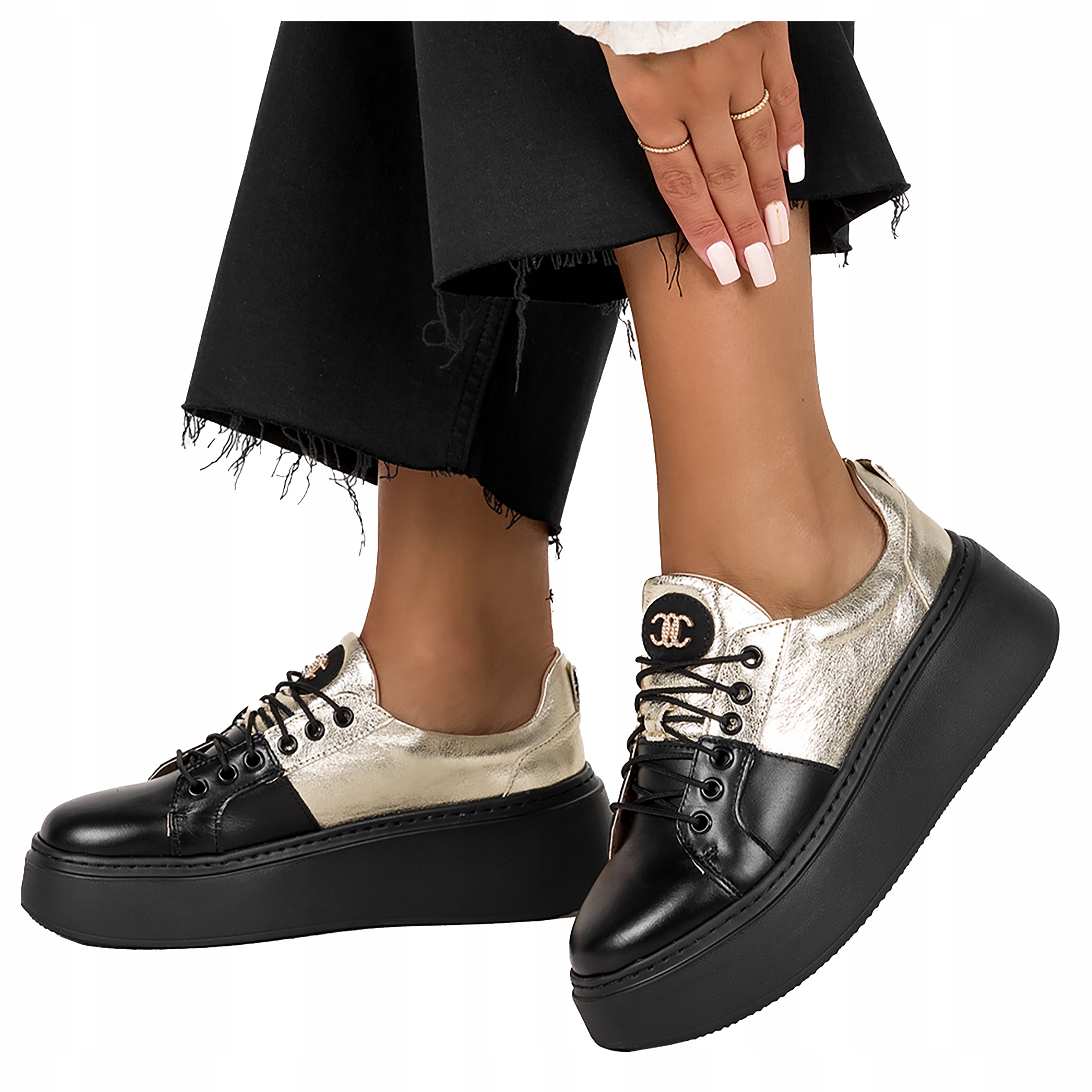 Dámské Kožené Polobotky Tenisky Platforma vel. 40