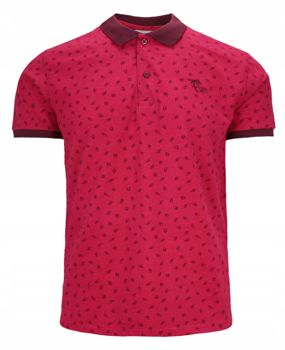Červená pánská Polokošile s lístky, velikost XL