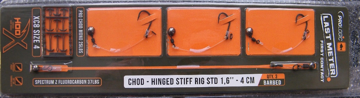 3 sztuki Przypon Chod Hinged Stiff 4 4cm 25lb Prologic