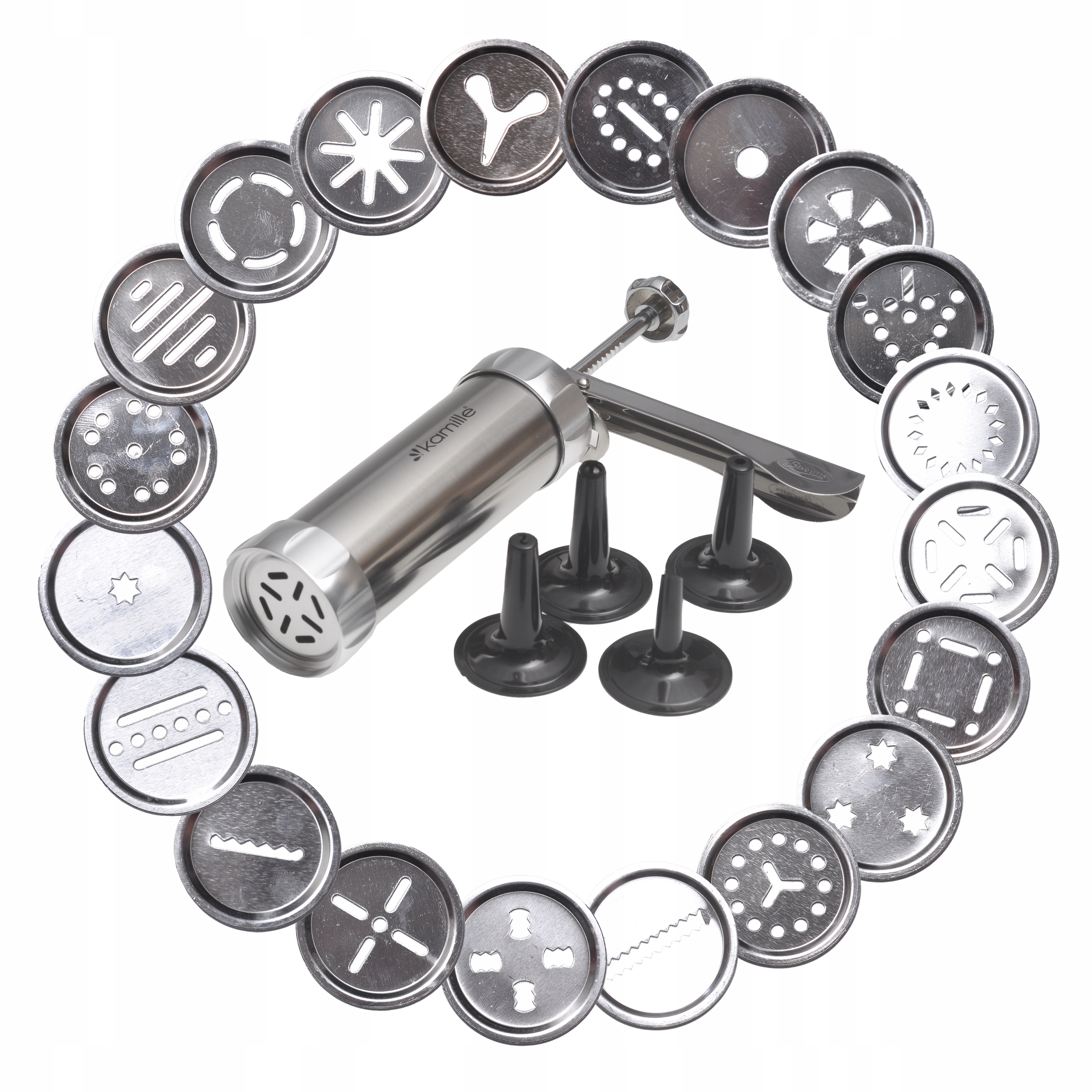 MASZYNKA DO ROBIENIA CIASTEK dekorator do ciast tortów Kolor srebrny