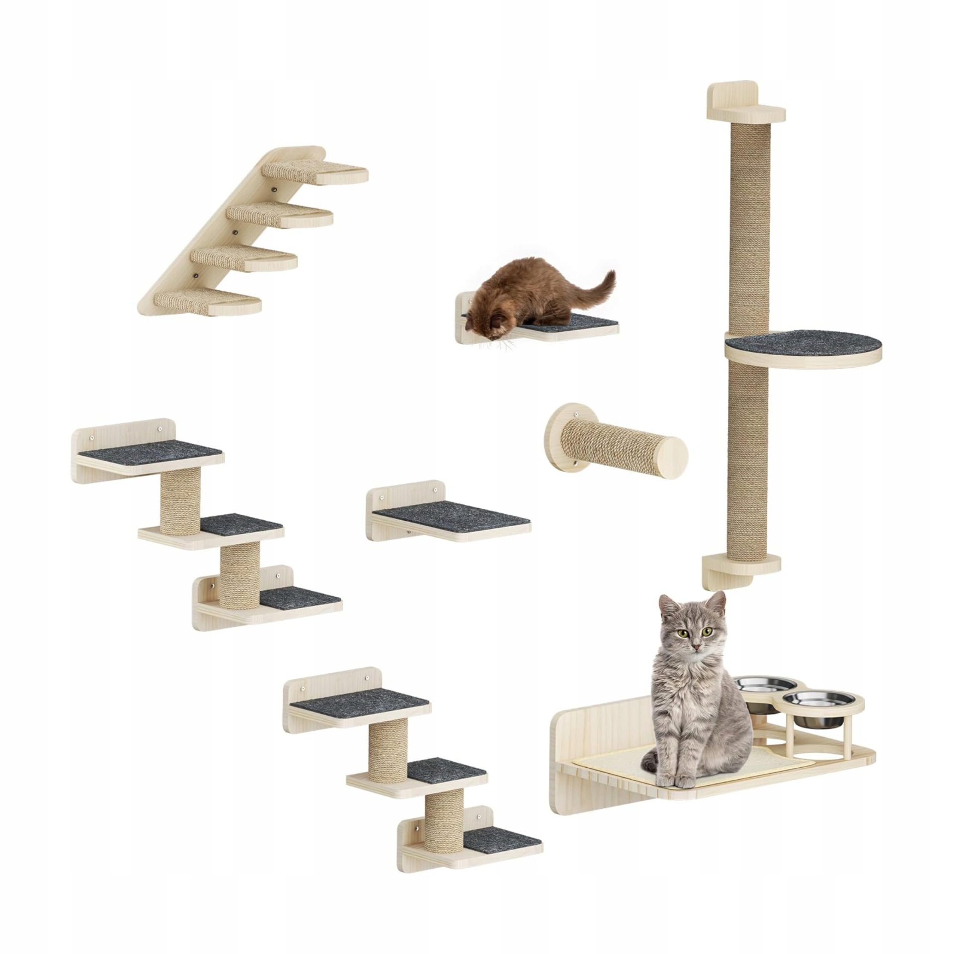 Levně Lezecká stěna pro kočky 8-dílná Škrabadlo Pelíšek Schodky