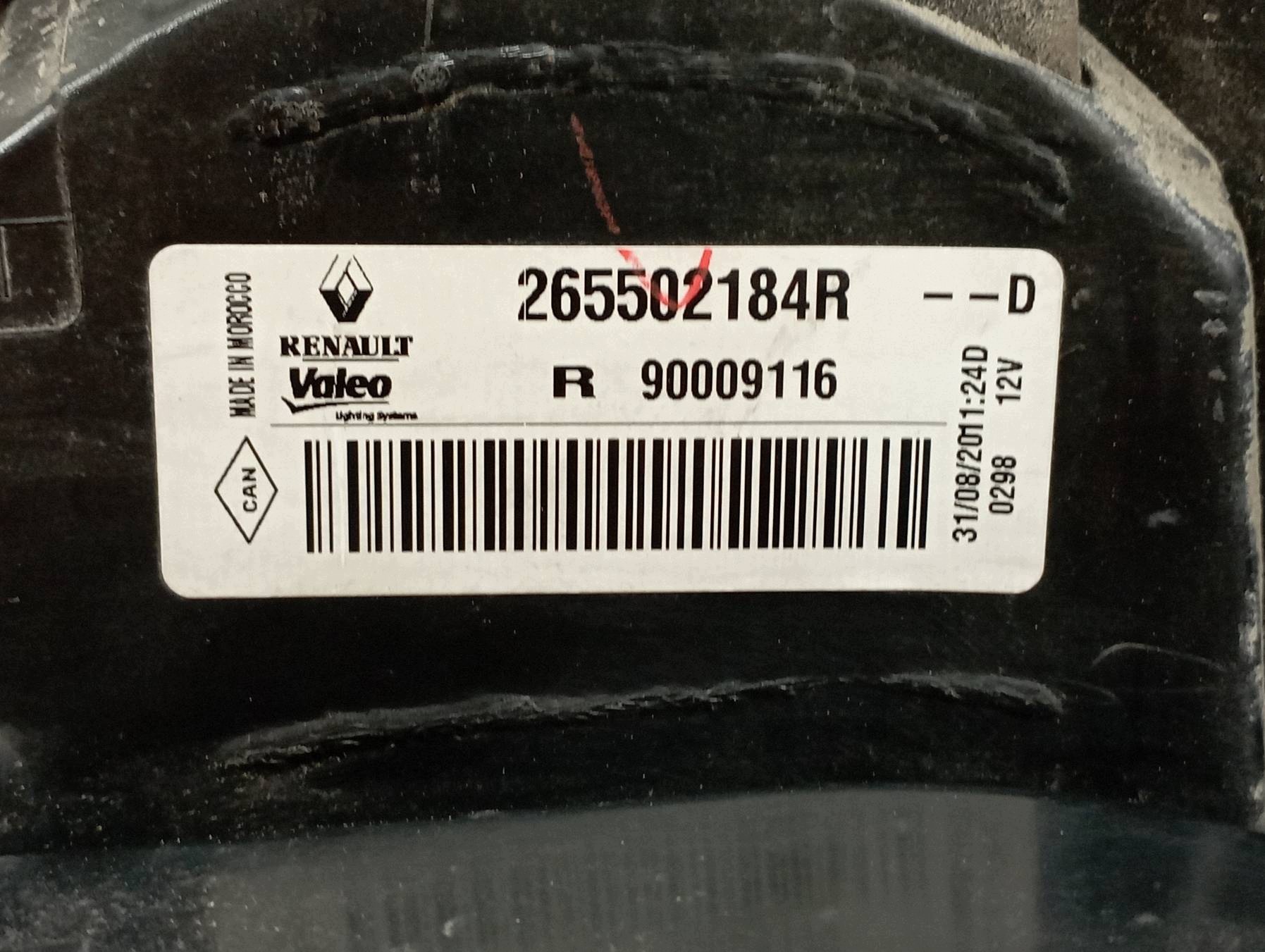 light rear part right EU 265502184R Dacia Lodgy and (2012- )