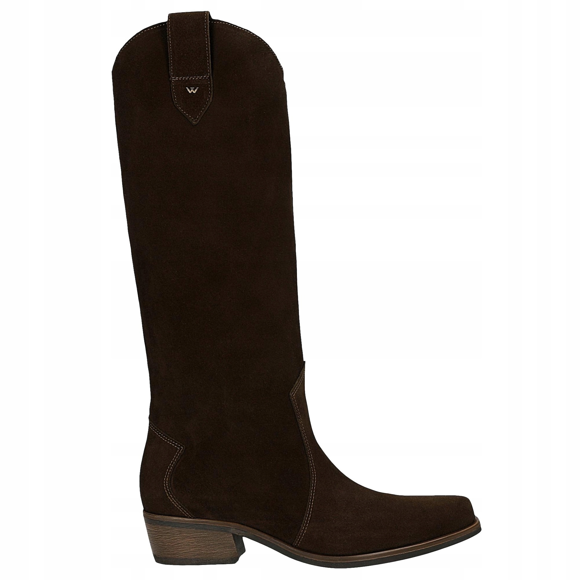 Dámské vysoké tmavě hnědé kovbojské boty vel. 39