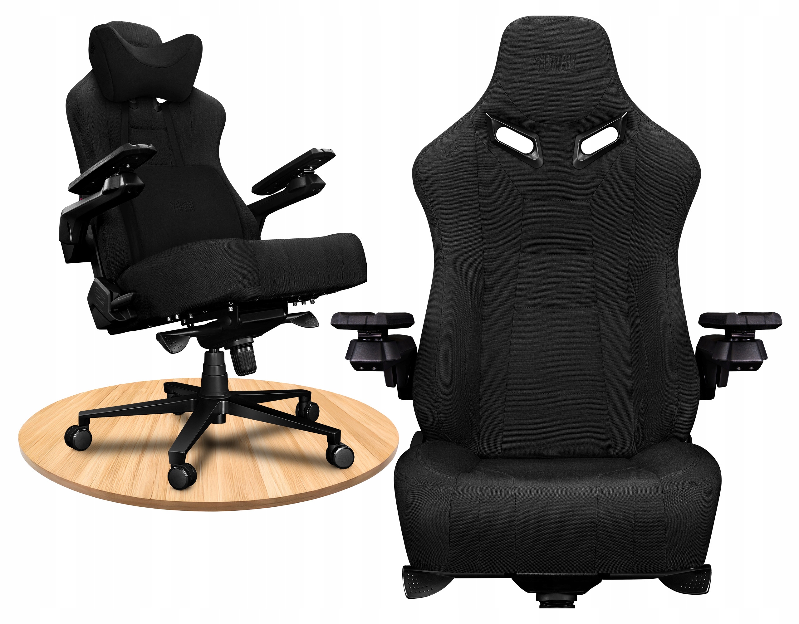 Fotel Biurowy Obrotowy Ergonomiczny Yumisu 2049 Tkanina Czarny D-cross
