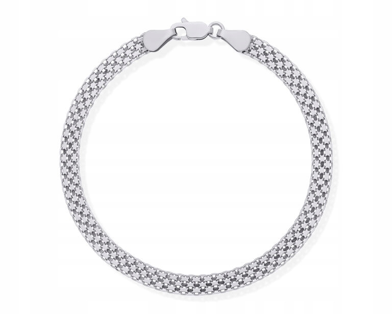 Stříbrný náramek pro ženy Široká vazba Bismark délka 20 cm ryzost 925