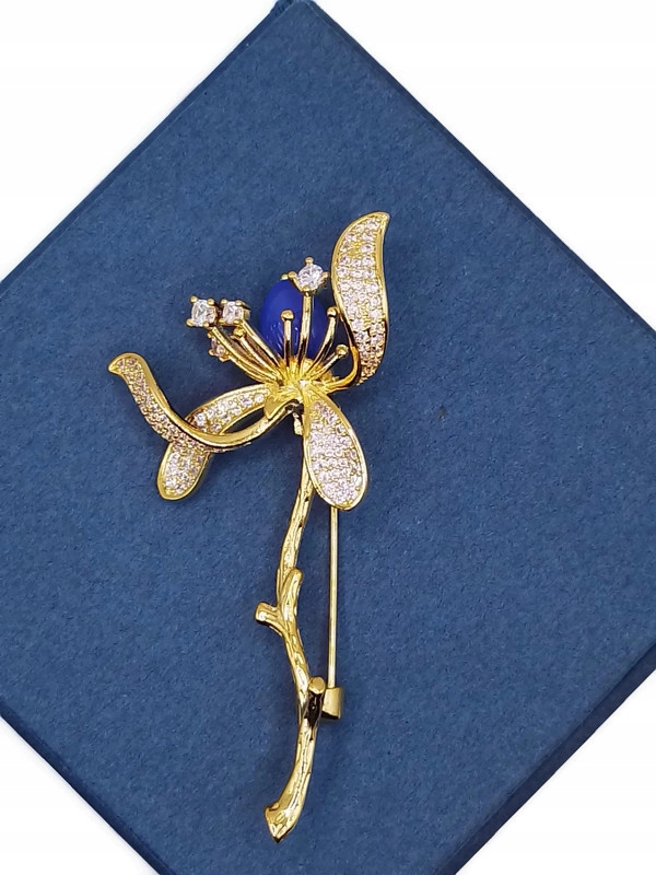 Luxusní Brož Z 18K Zlata Dárek Krabička